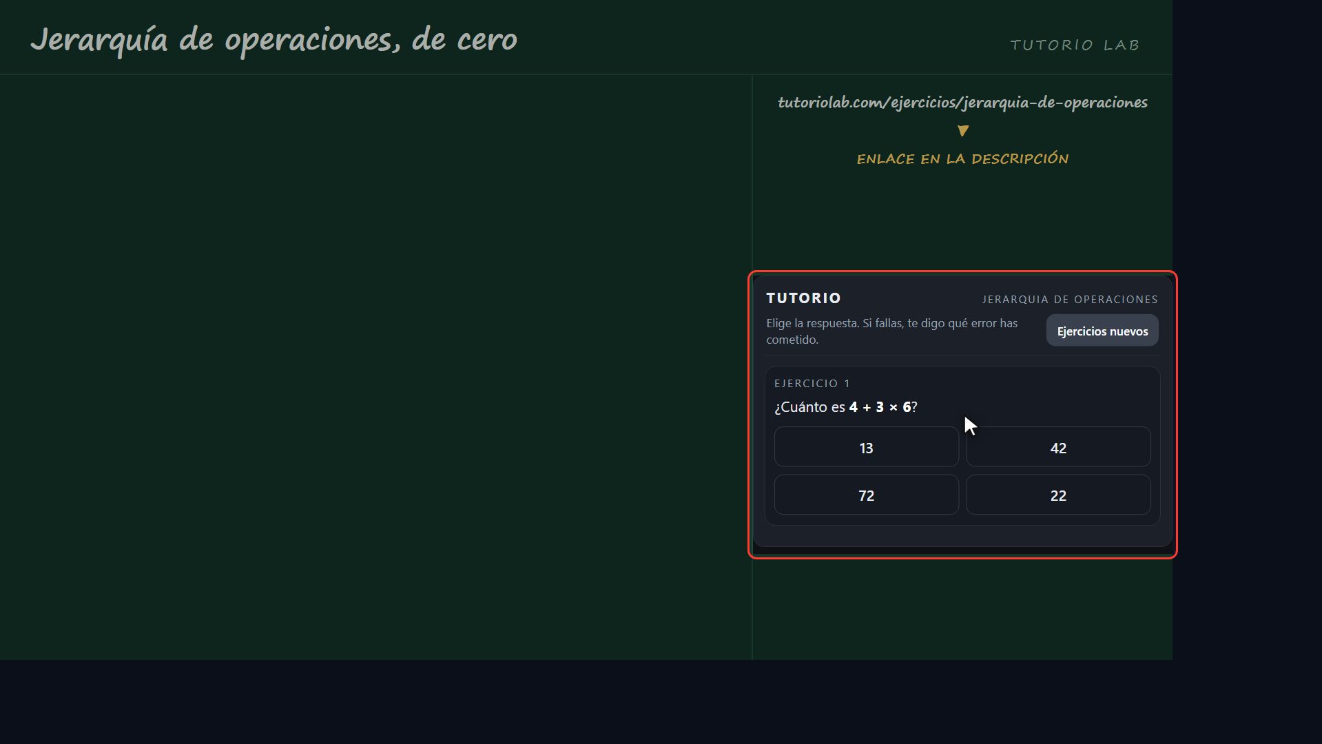 Practica gratis — Jerarquía de operaciones, de cero