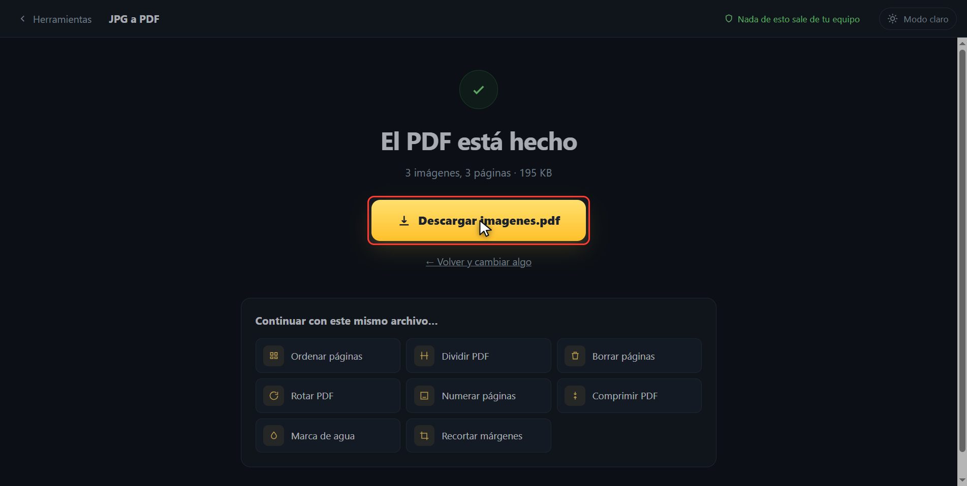 Descárgalo, y sigue si quieres — Cómo pasar fotos a PDF