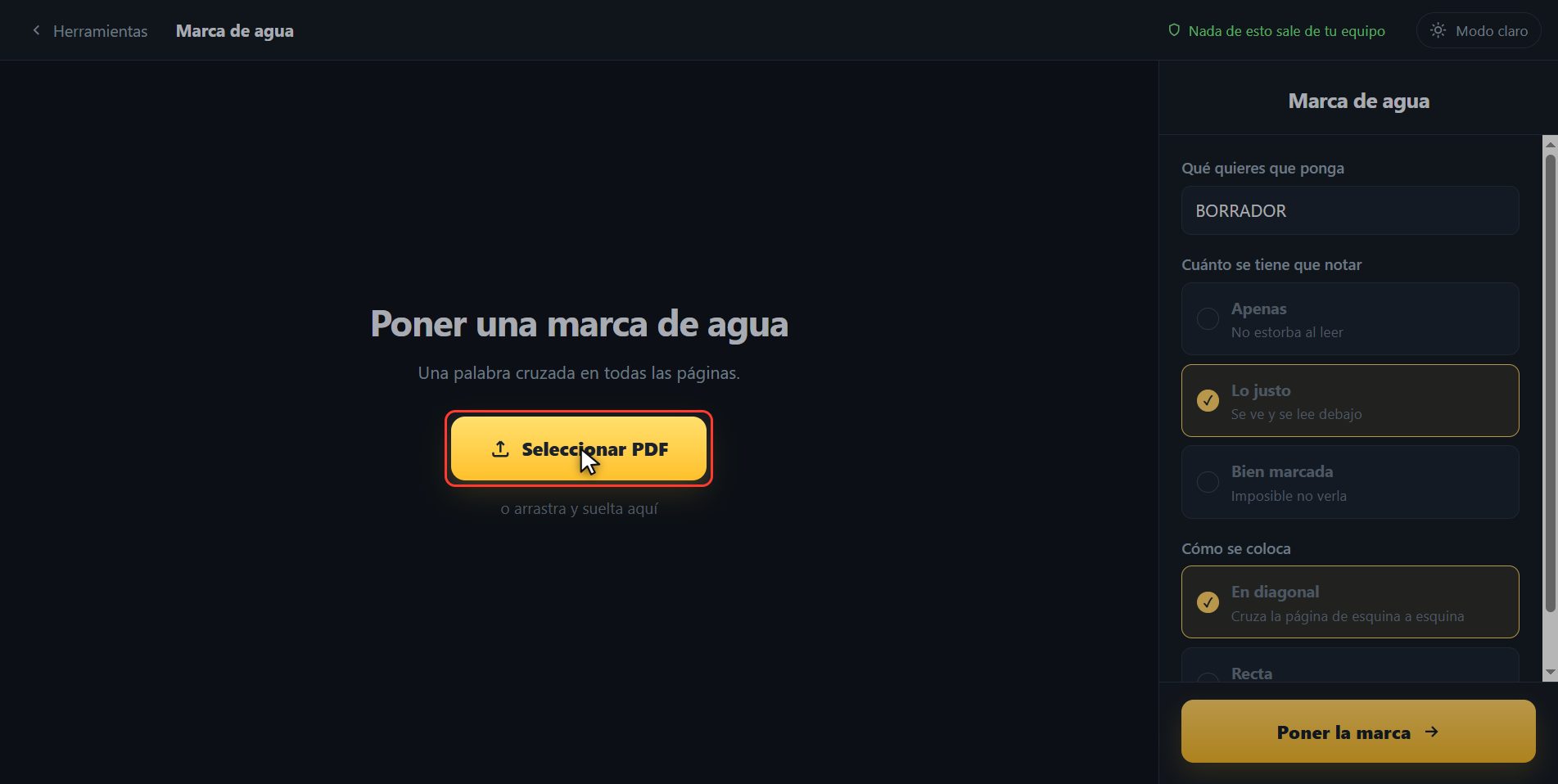 Mete tu PDF — Cómo poner una marca de agua a un PDF