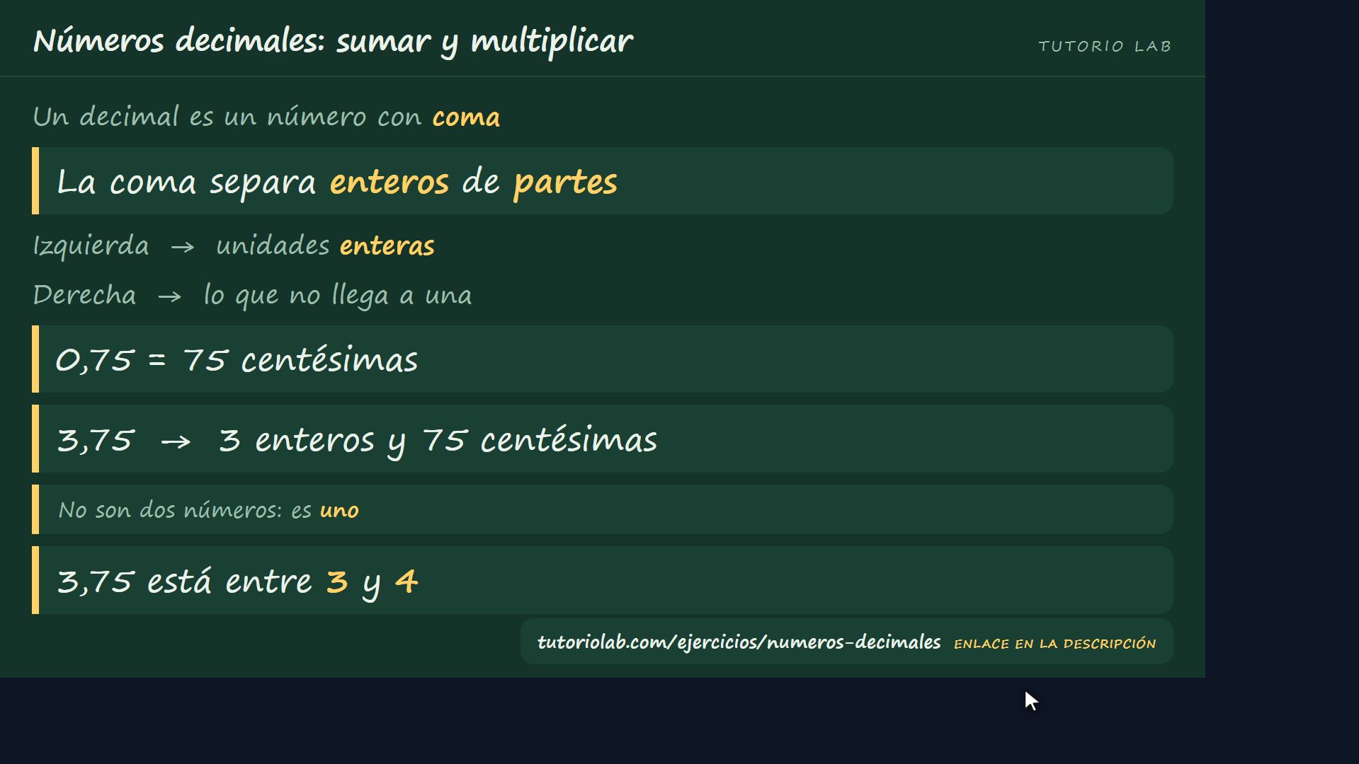 Qué es un número decimal — Números decimales: sumar y multiplicar