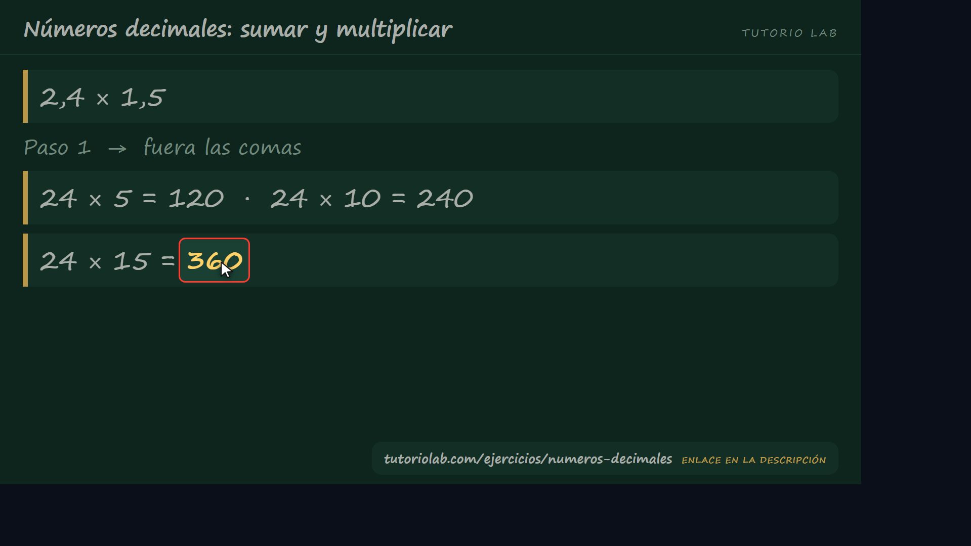 La multiplicación, paso a paso — Números decimales: sumar y multiplicar