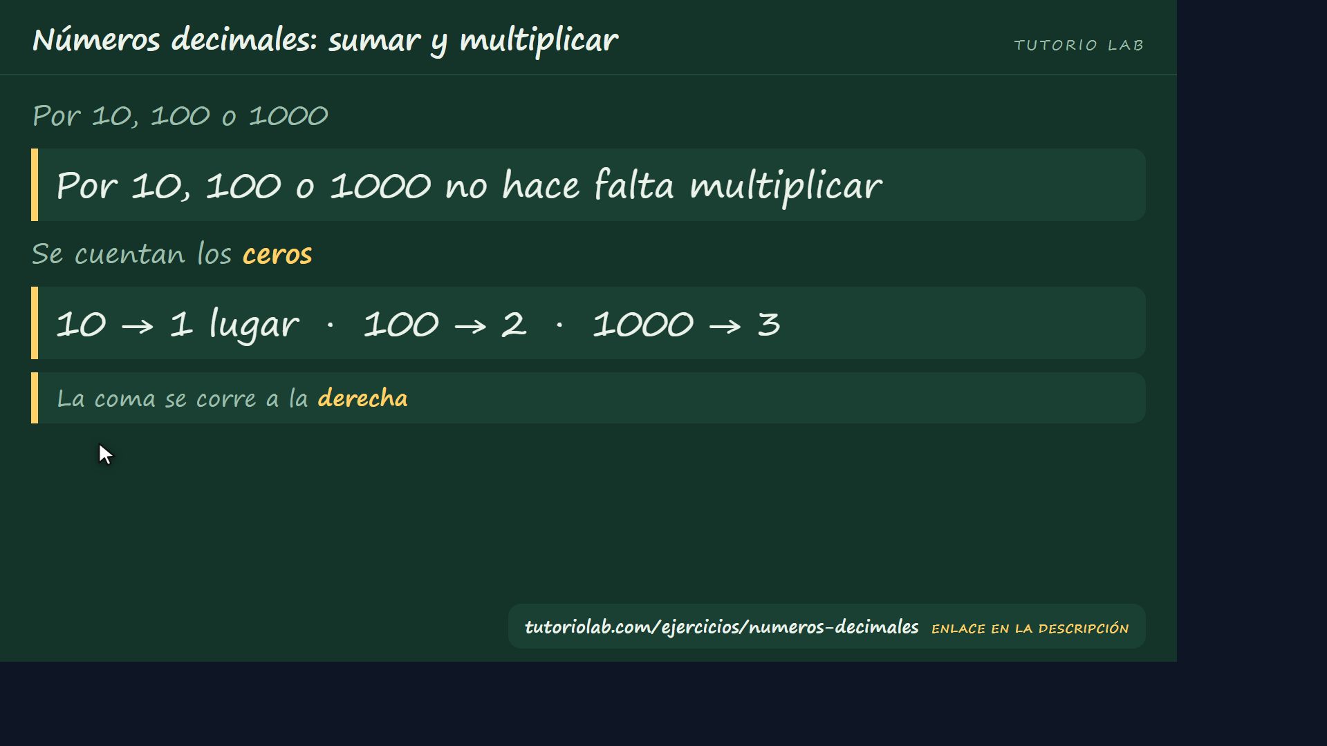 El atajo del 10 y el 100 — Números decimales: sumar y multiplicar