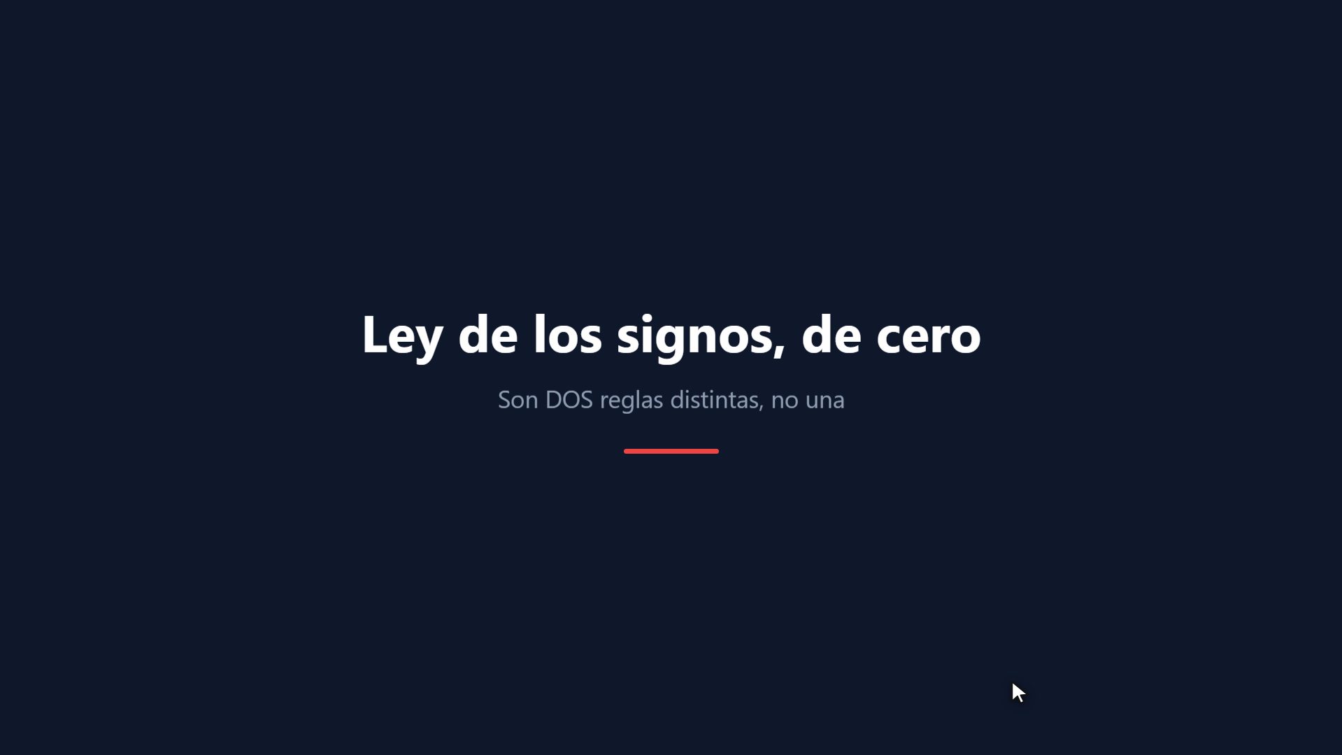 Ley de los signos, de cero