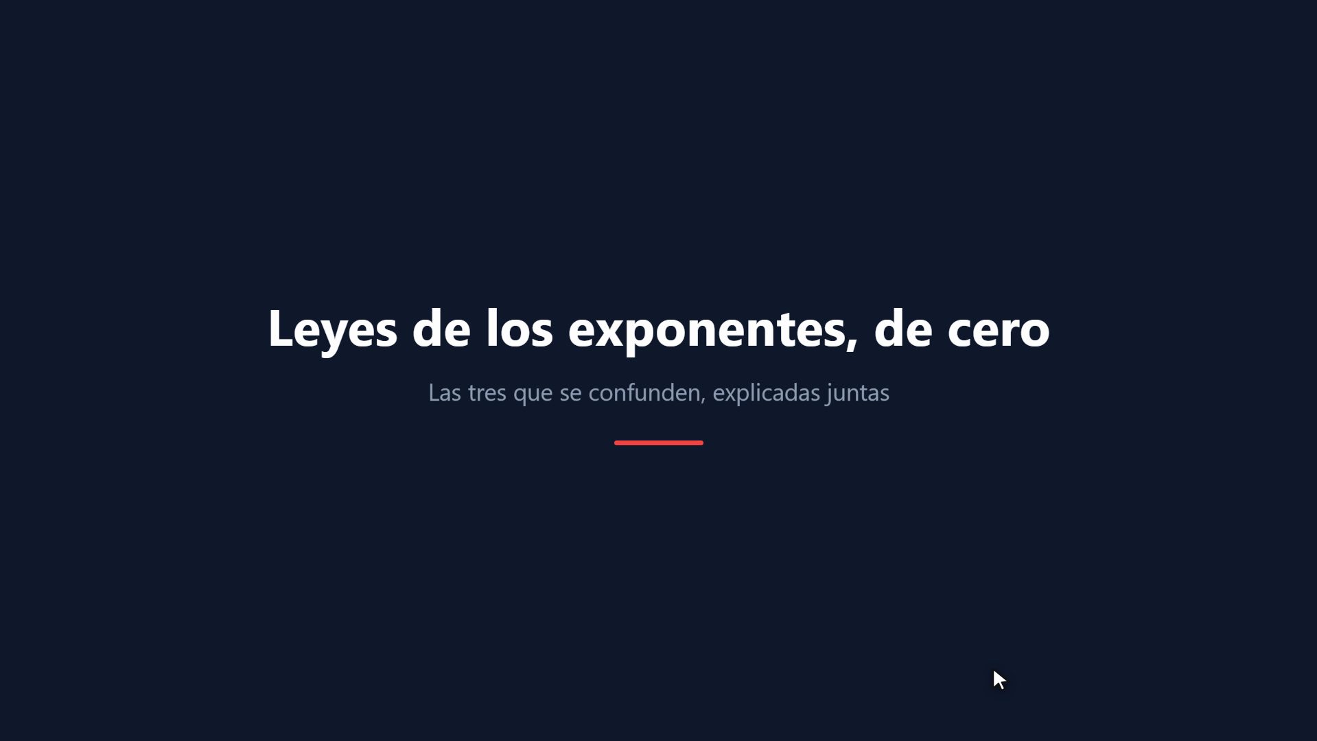 Leyes de los exponentes, de cero