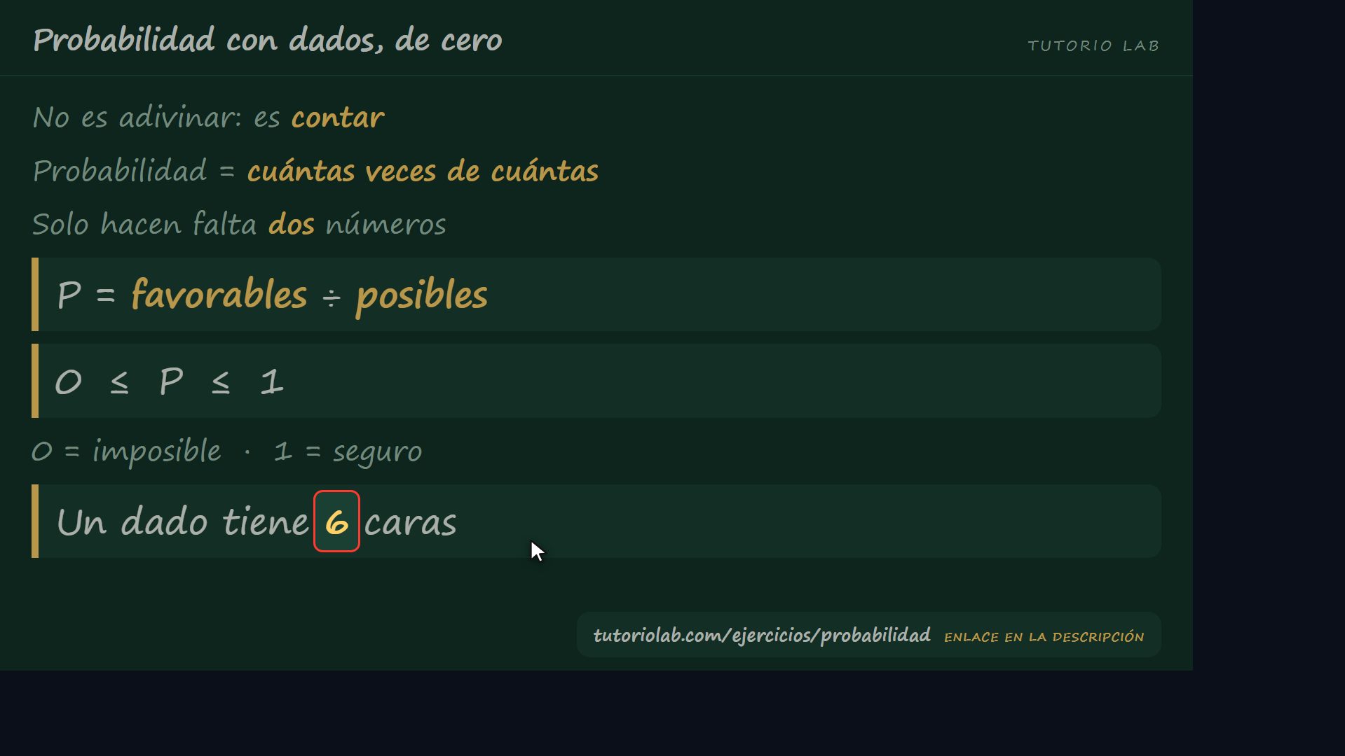 Qué es la probabilidad — Probabilidad con dados, de cero