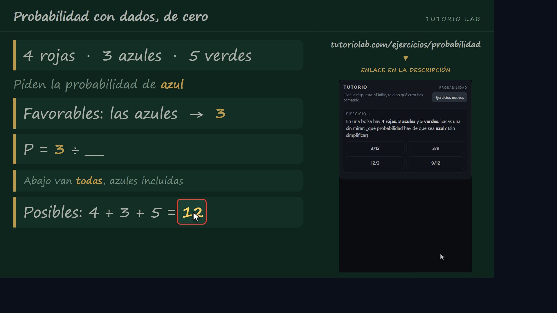 Ejercicio 1, paso a paso — Probabilidad con dados, de cero