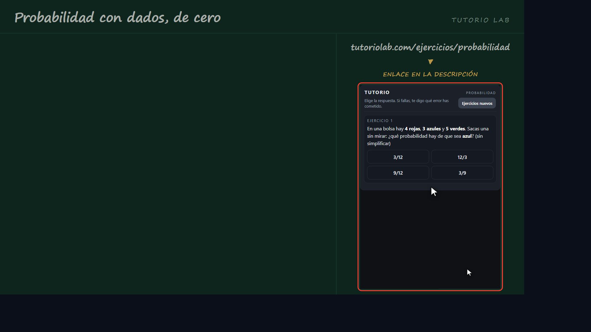 Practica gratis — Probabilidad con dados, de cero