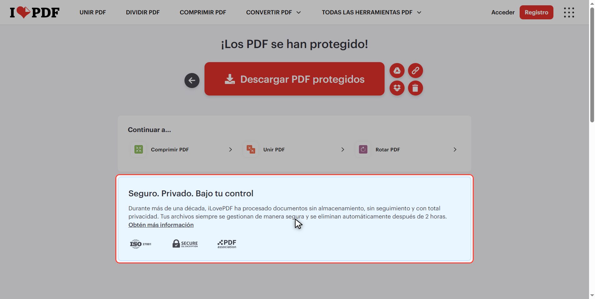 La parte incómoda — Cómo poner contraseña a un PDF