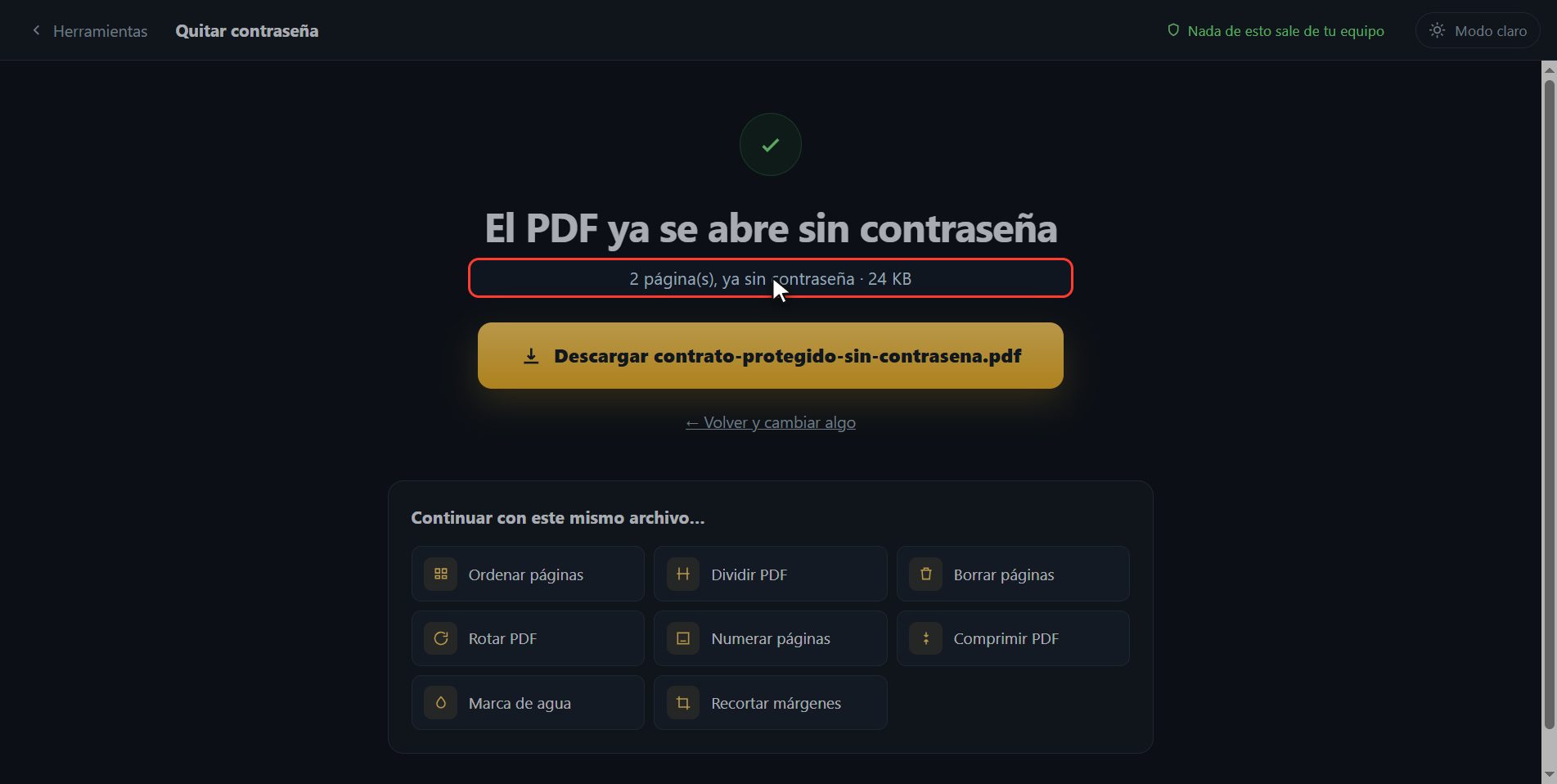 Ya lo tienes — Cómo quitarle la contraseña a un PDF