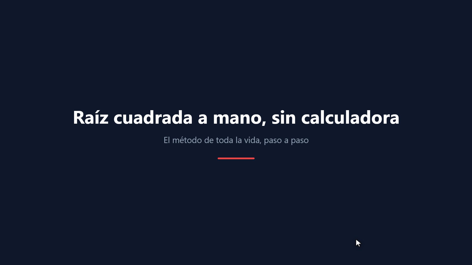 Raíz cuadrada a mano, sin calculadora