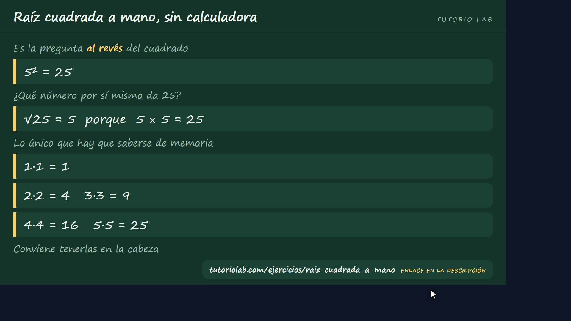 Qué es una raíz cuadrada — Raíz cuadrada a mano, sin calculadora