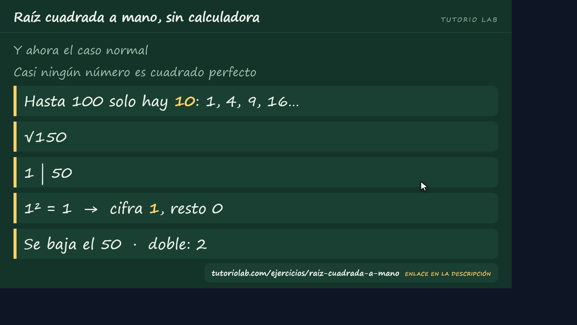 Cuando no es exacta — Raíz cuadrada a mano, sin calculadora