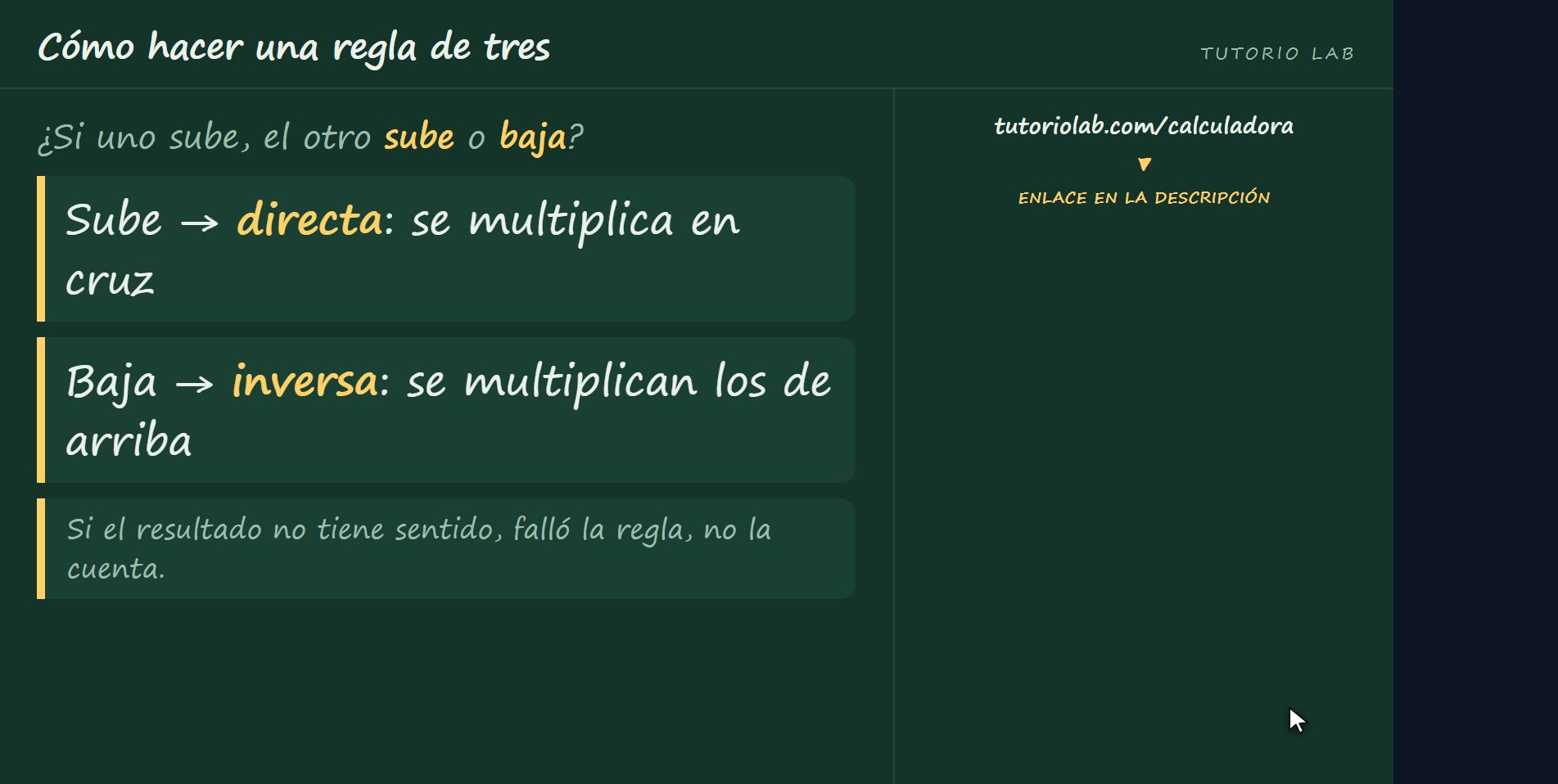 Cómo saber cuál toca — Cómo hacer una regla de tres