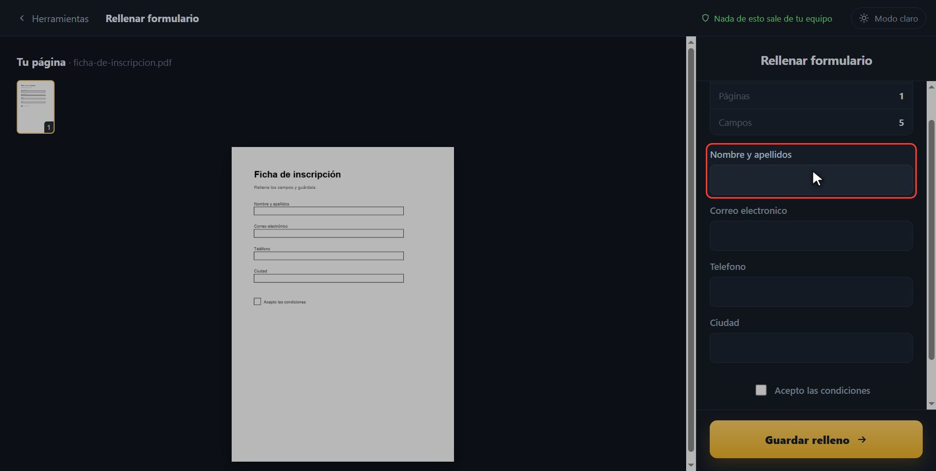 Escribe cada dato — Cómo rellenar un formulario en PDF
