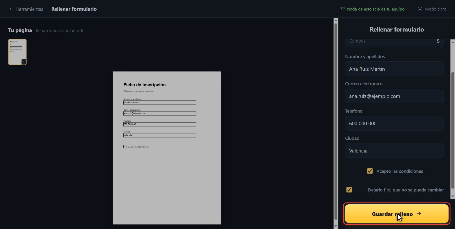 Guárdalo — Cómo rellenar un formulario en PDF