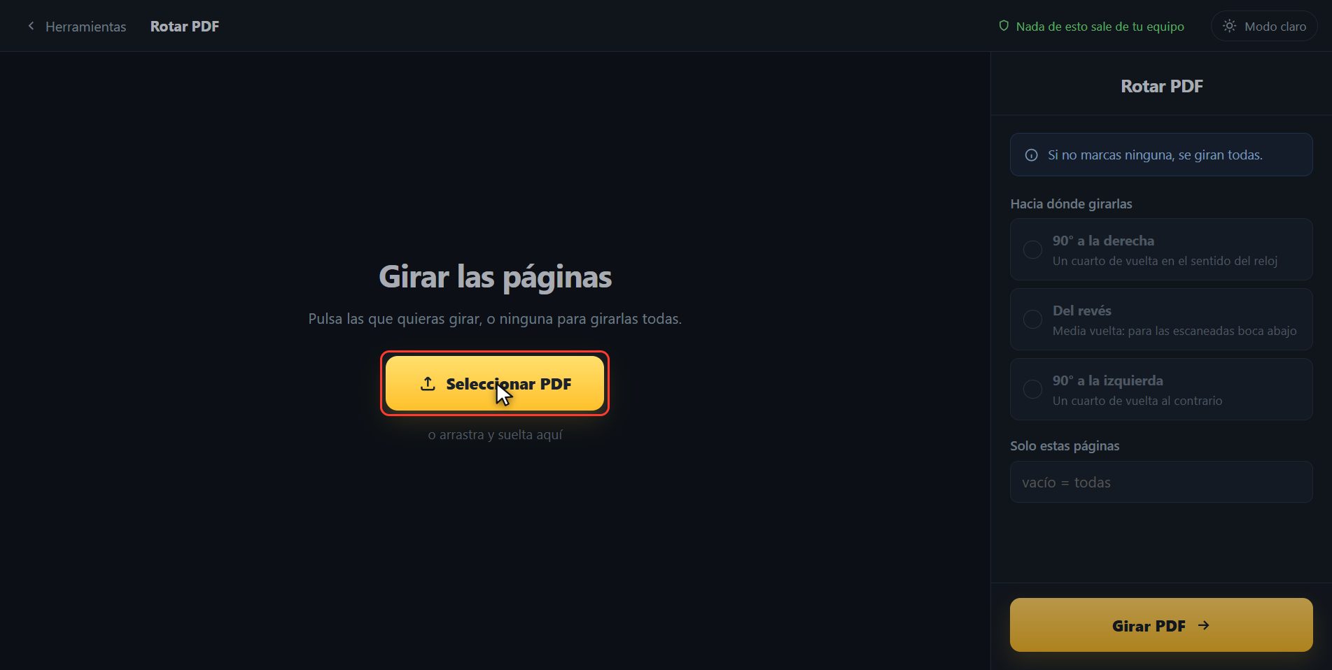 Mete tu PDF — Cómo rotar un PDF y que se guarde