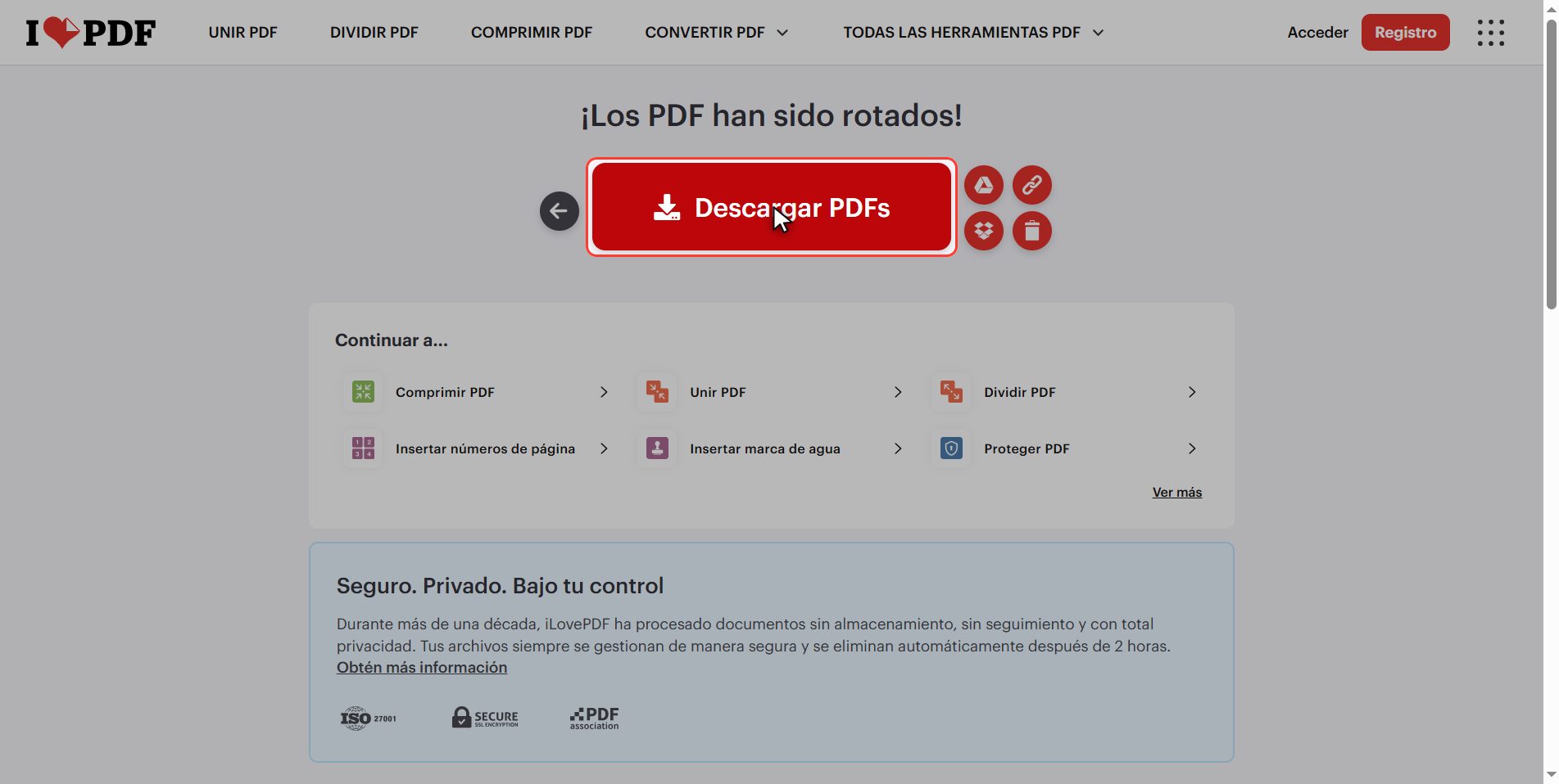 Descárgalo — Cómo girar un PDF y que se quede girado
