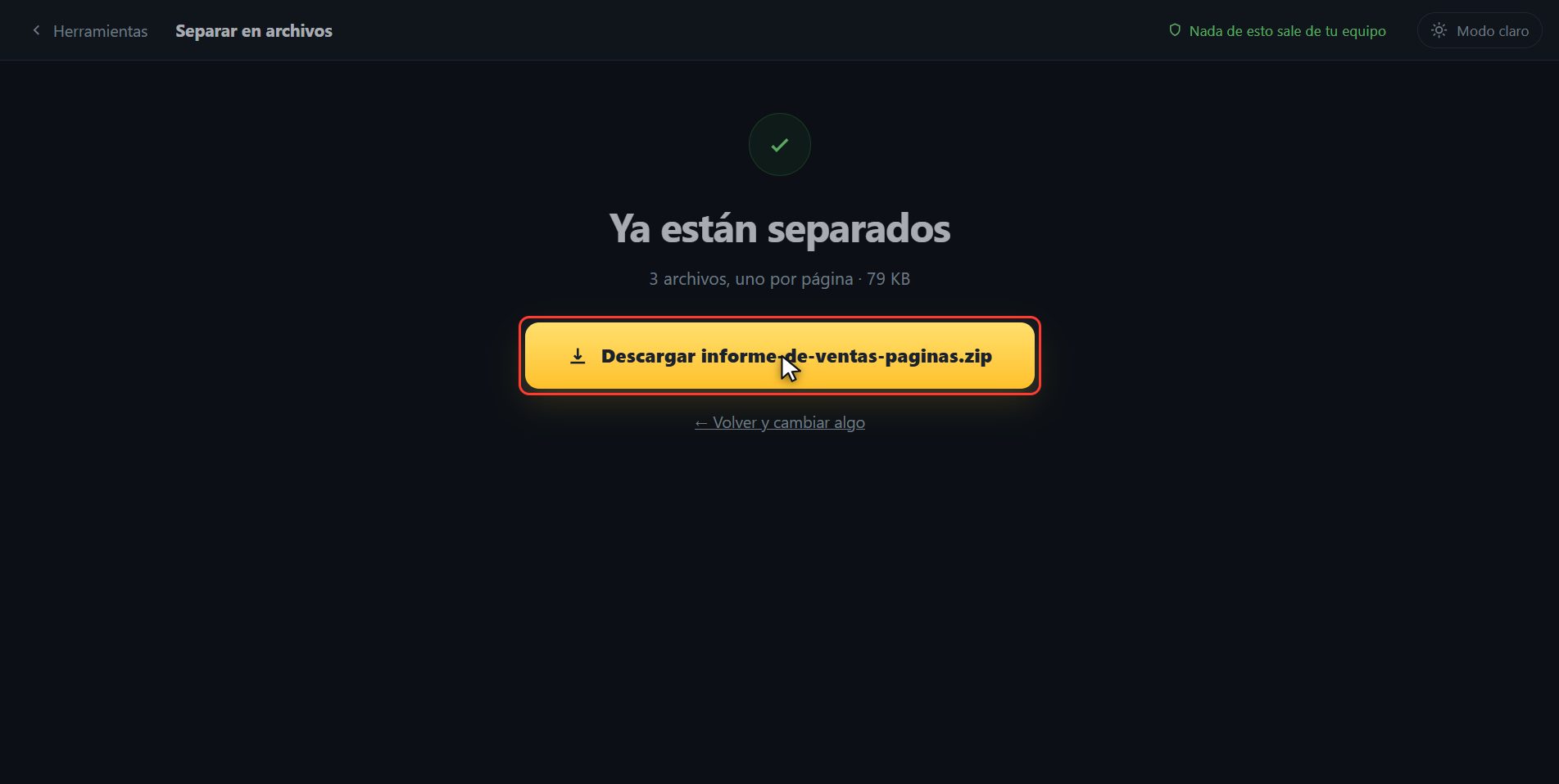 Abre el ZIP — Cómo separar un PDF en varios archivos