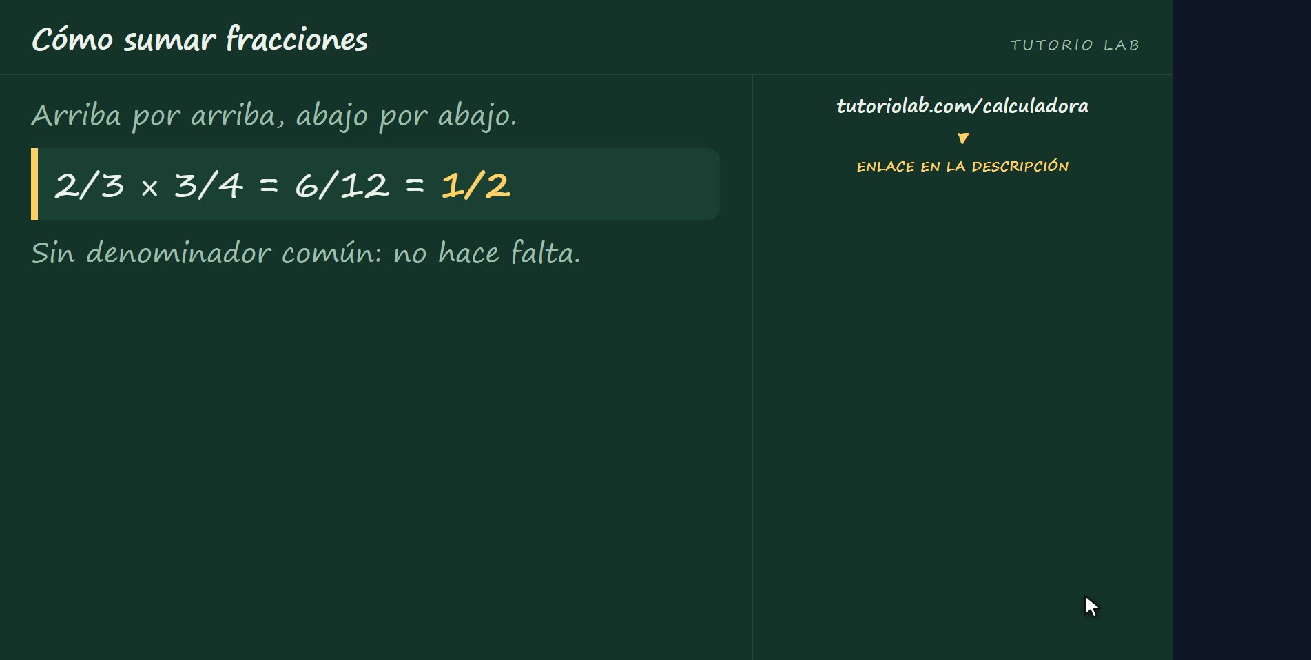 Multiplicar es más fácil — Cómo sumar fracciones