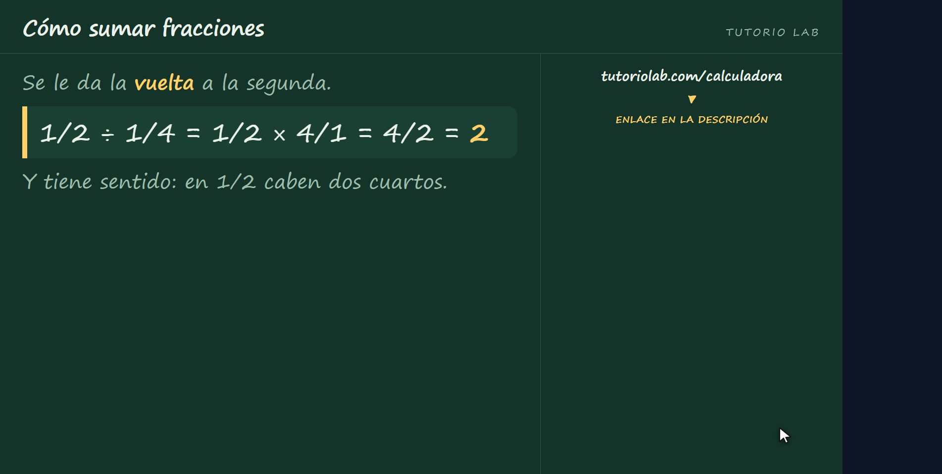 Dividir: dale la vuelta — Cómo sumar fracciones