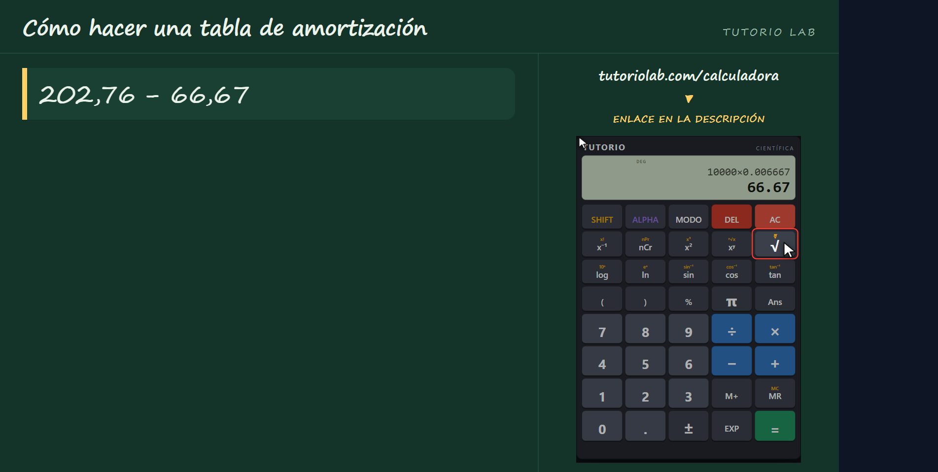Lo que baja la deuda — Cómo hacer una tabla de amortización