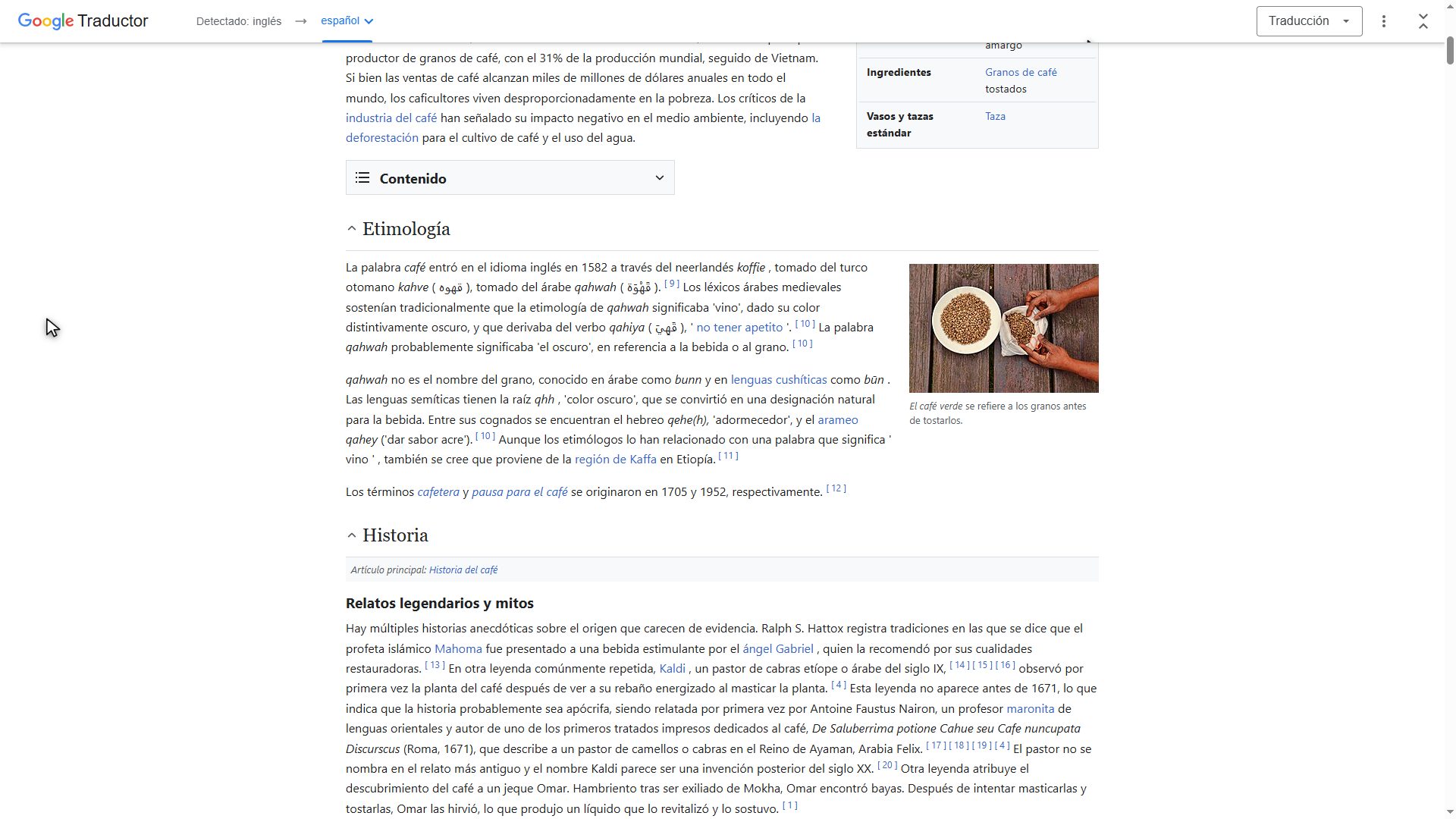 La página completa, traducida