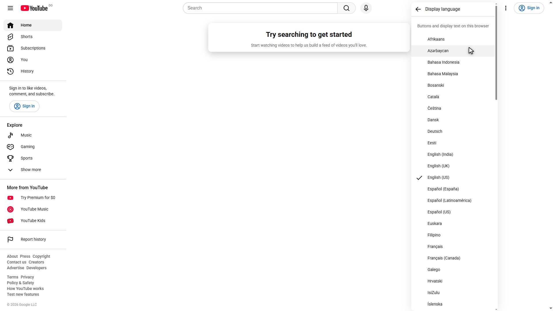 Encuentra tu idioma en la lista