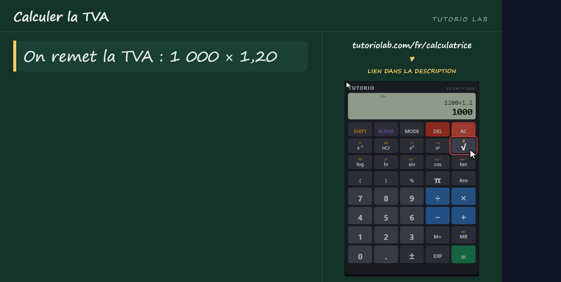 Toujours vérifier — Calculer la TVA