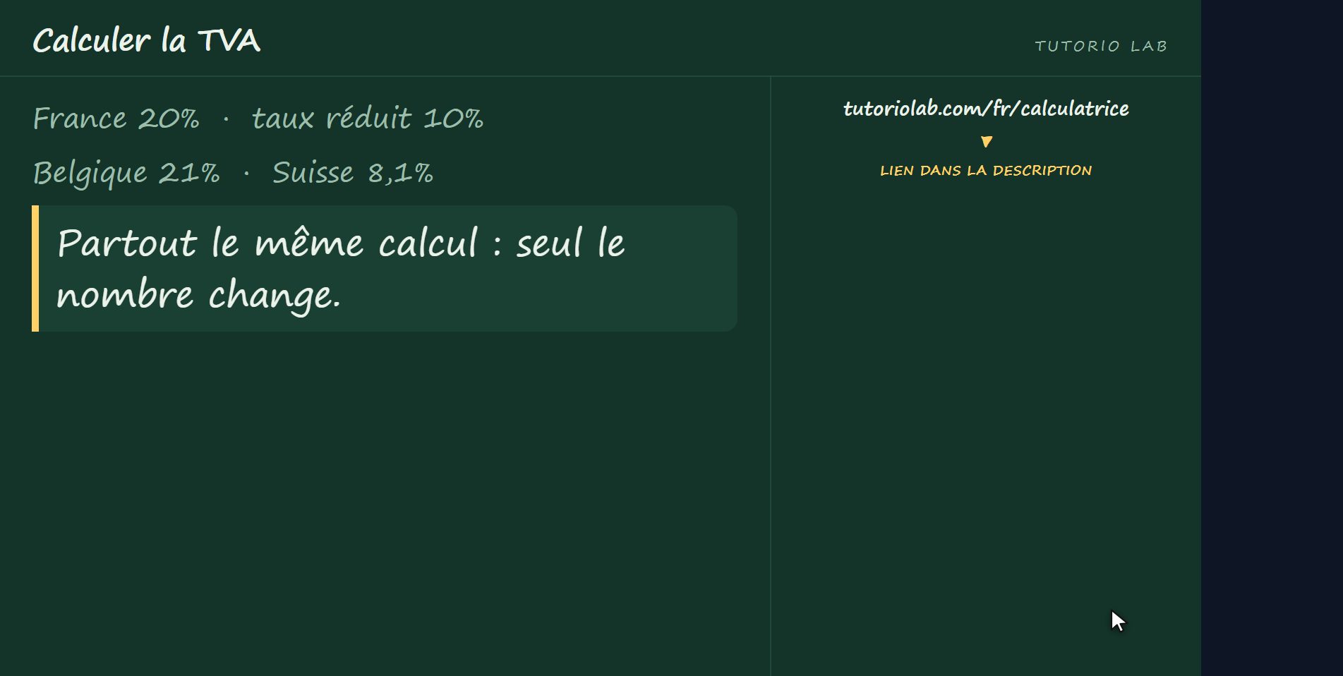 Ton propre taux — Calculer la TVA