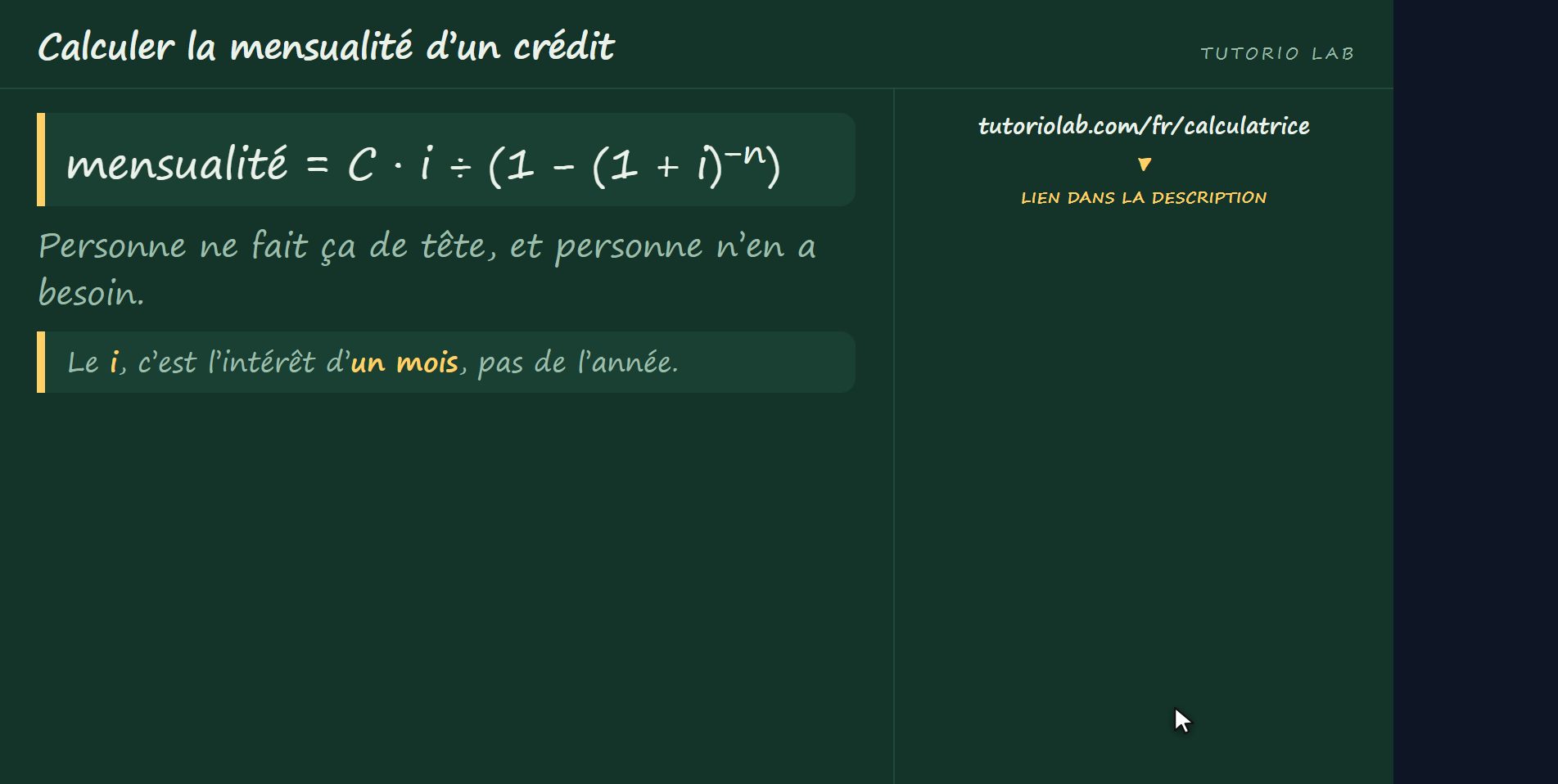 D’où elle vient — Calculer la mensualité d’un crédit