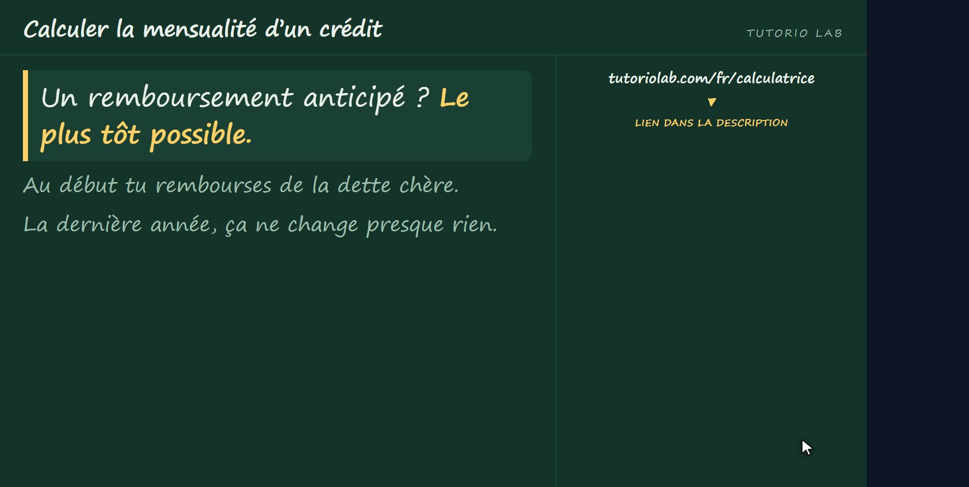 Pourquoi rembourser tôt aide — Calculer la mensualité d’un crédit