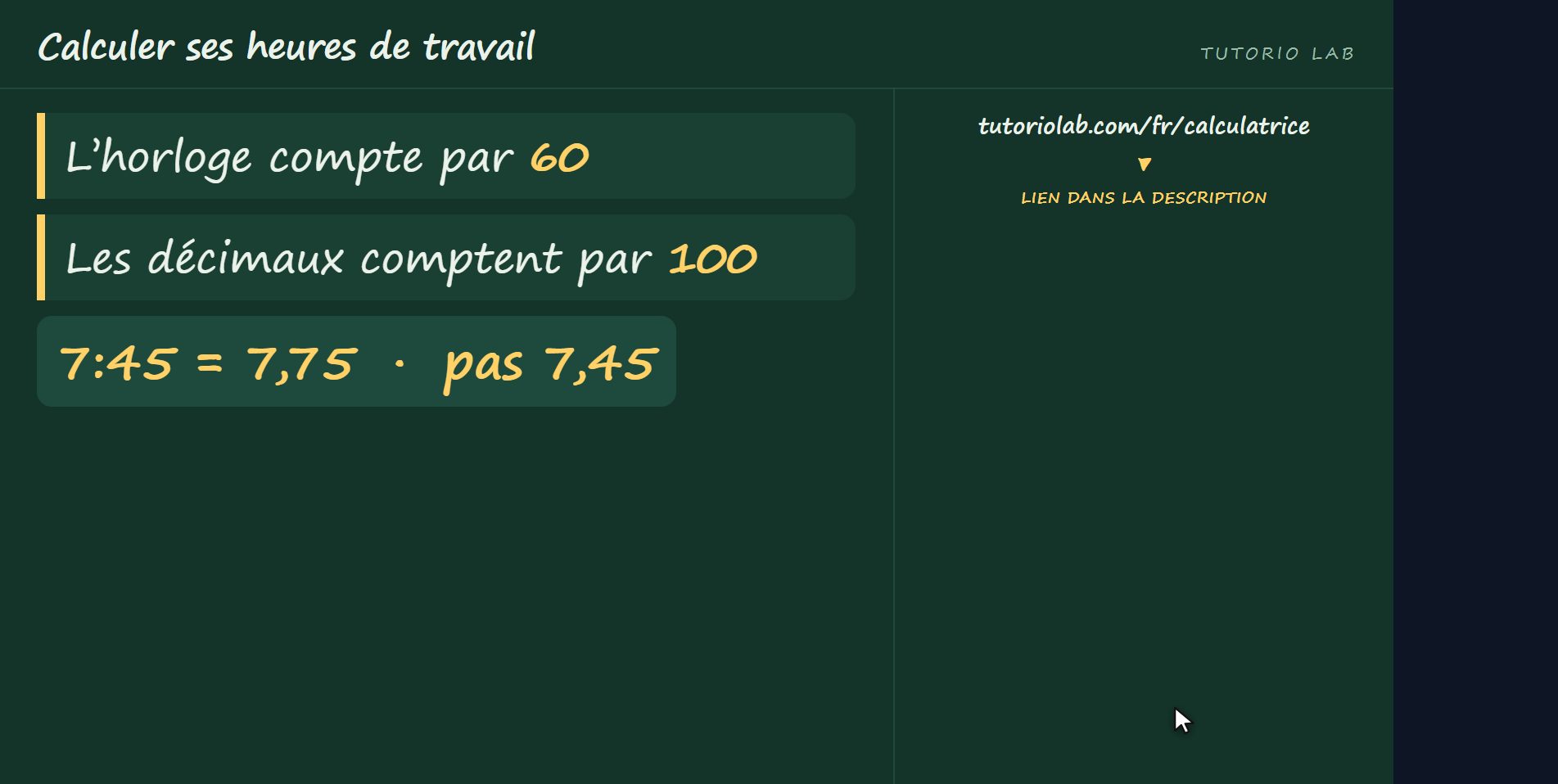 L’horloge n’est pas décimale — Calculer ses heures de travail