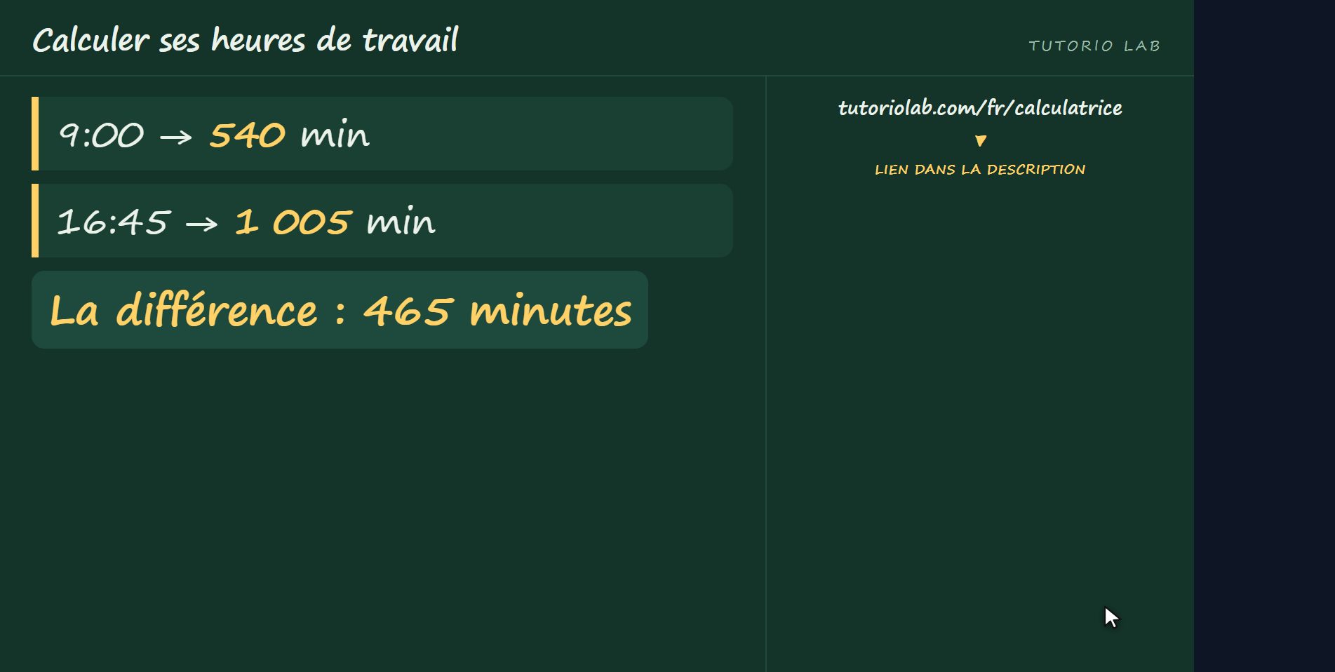 Une journée — Calculer ses heures de travail