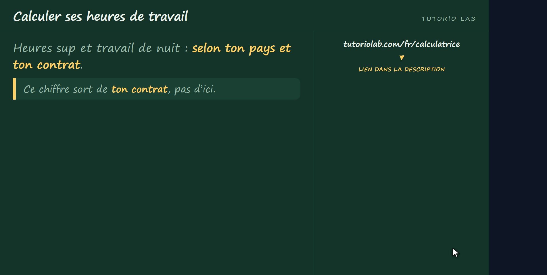 Ce que je ne te dis pas ici — Calculer ses heures de travail