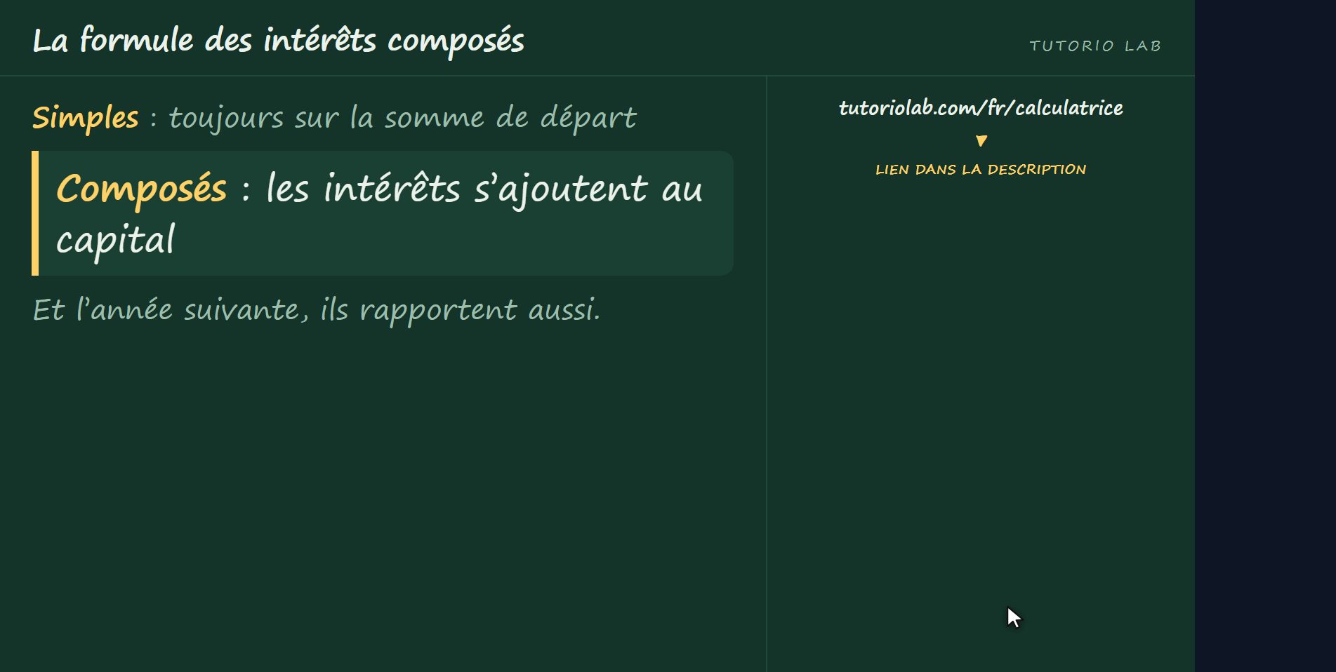 La différence avec les simples — La formule des intérêts composés