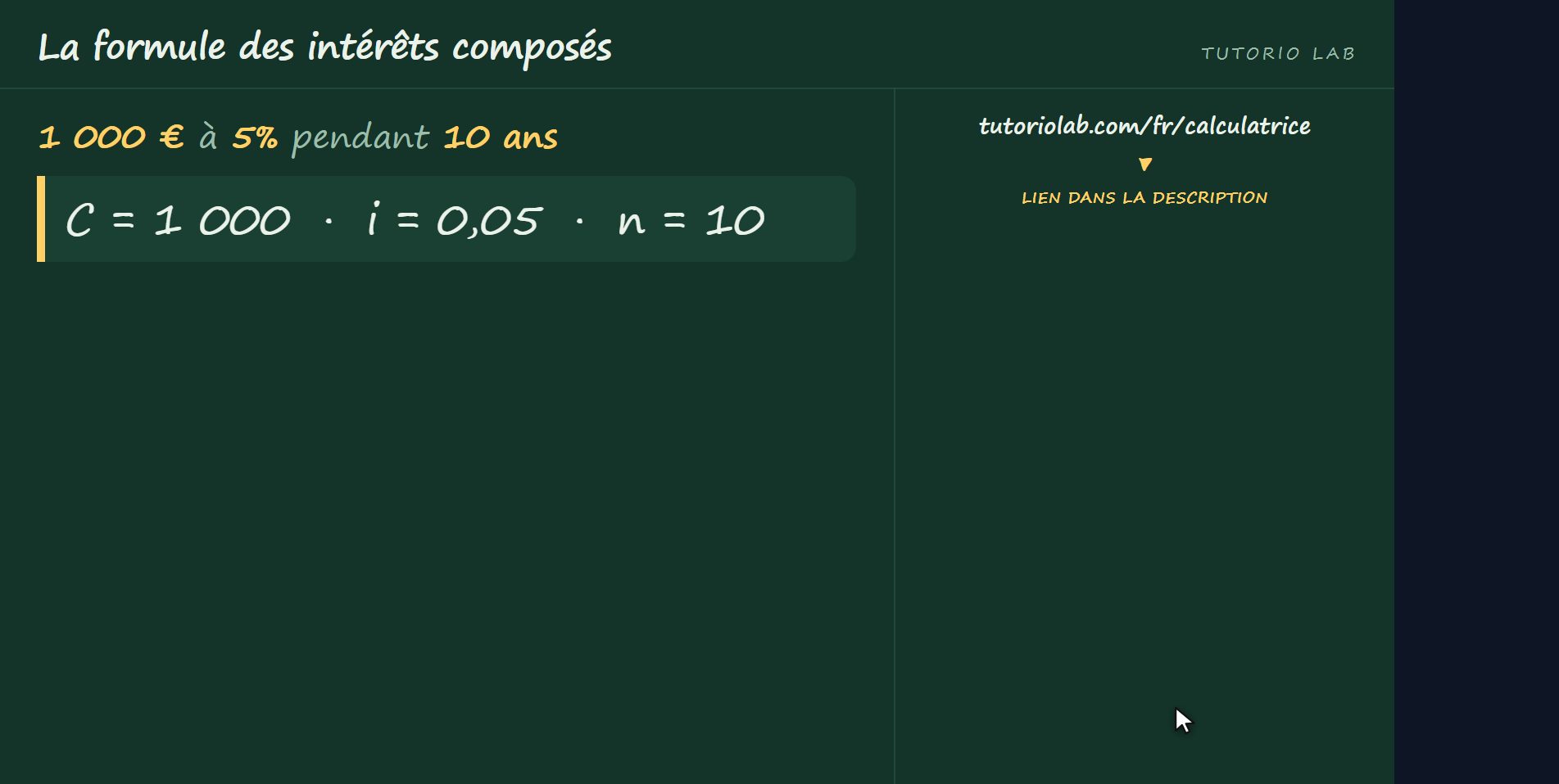L’exemple — La formule des intérêts composés