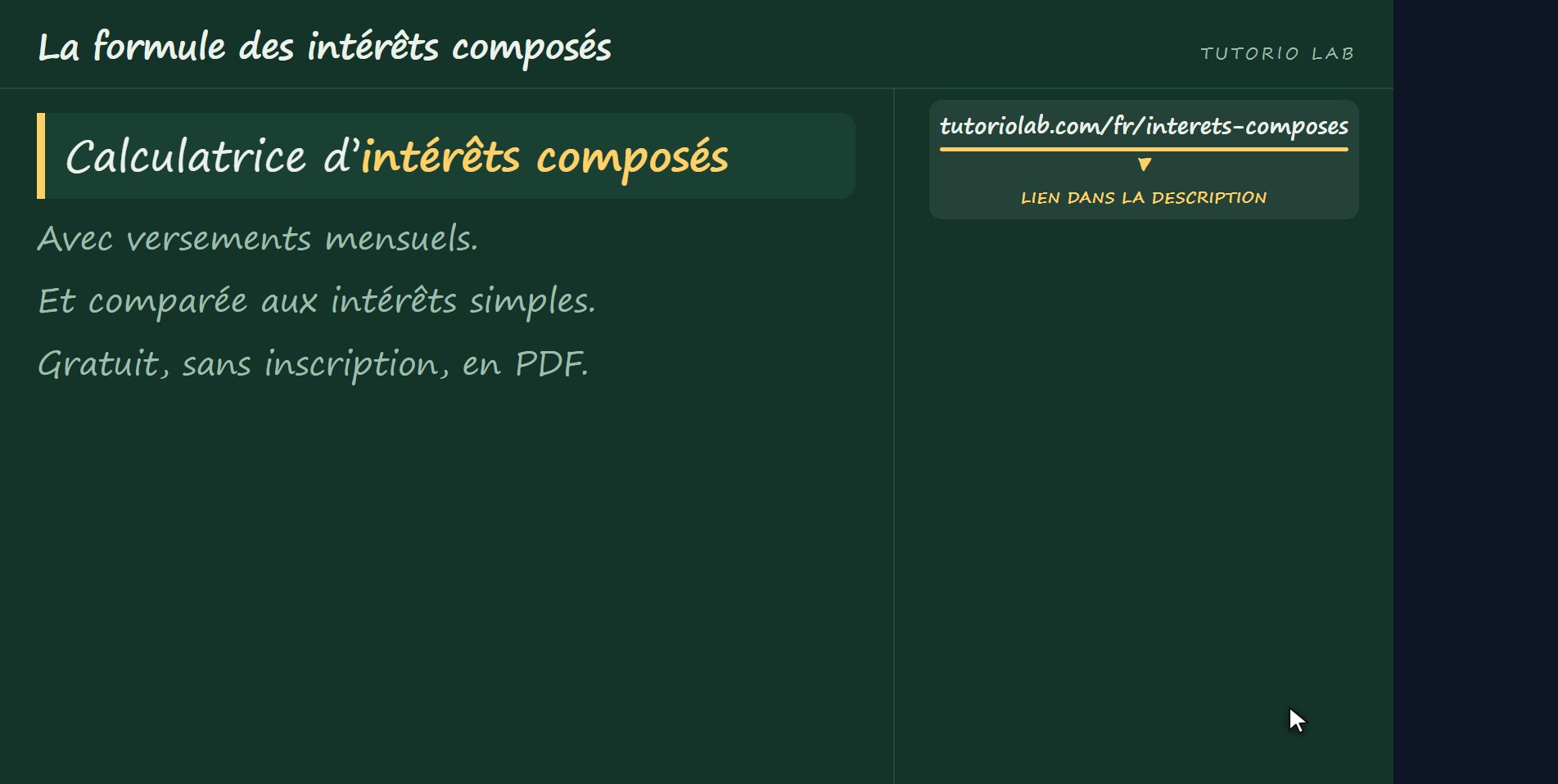 Le site le calcule pour toi — La formule des intérêts composés