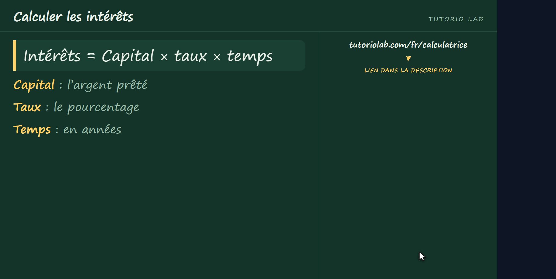 La formule — Calculer les intérêts