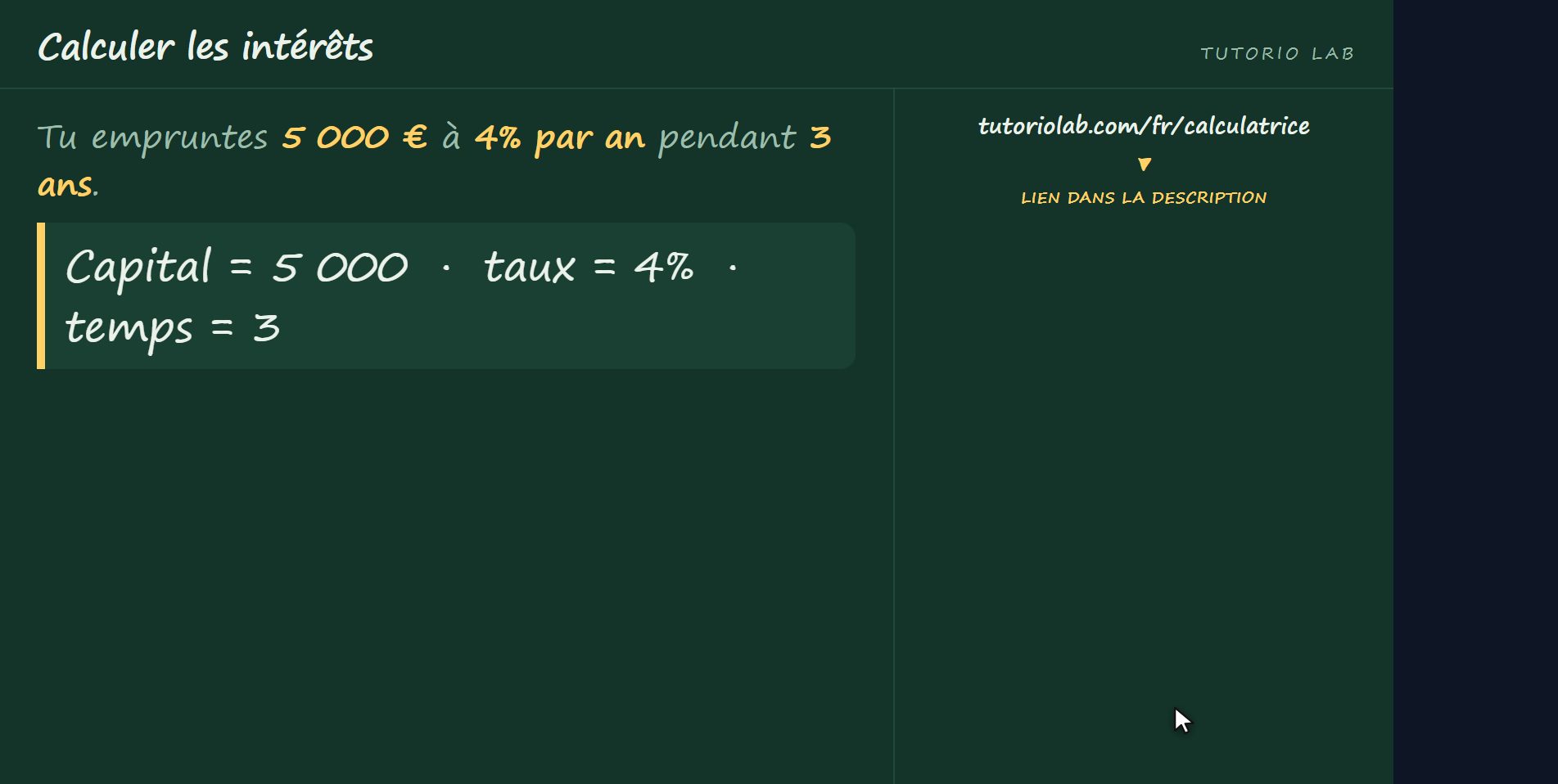 L’exemple — Calculer les intérêts