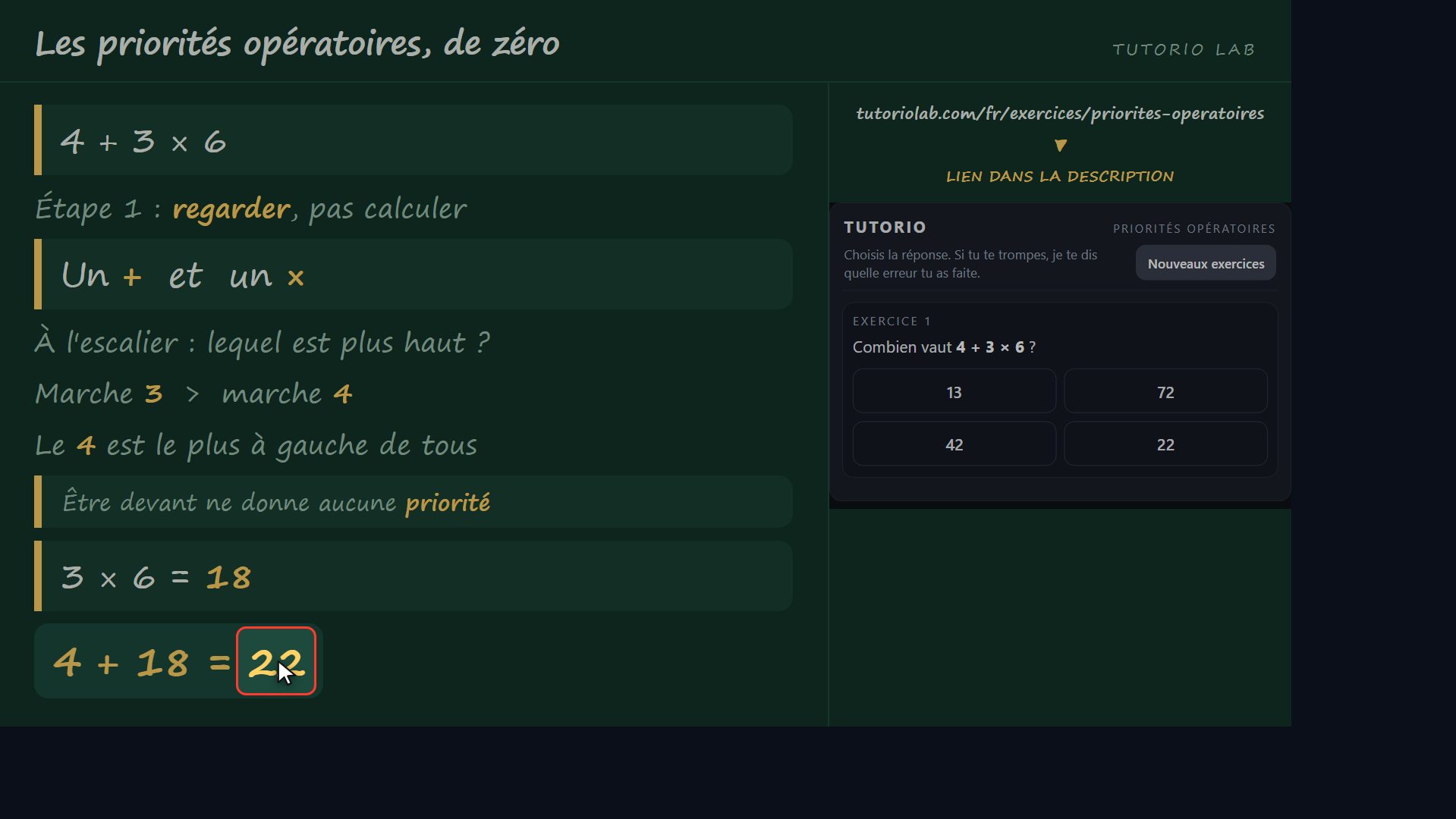 Exercice 1, pas à pas — Les priorités opératoires, de zéro