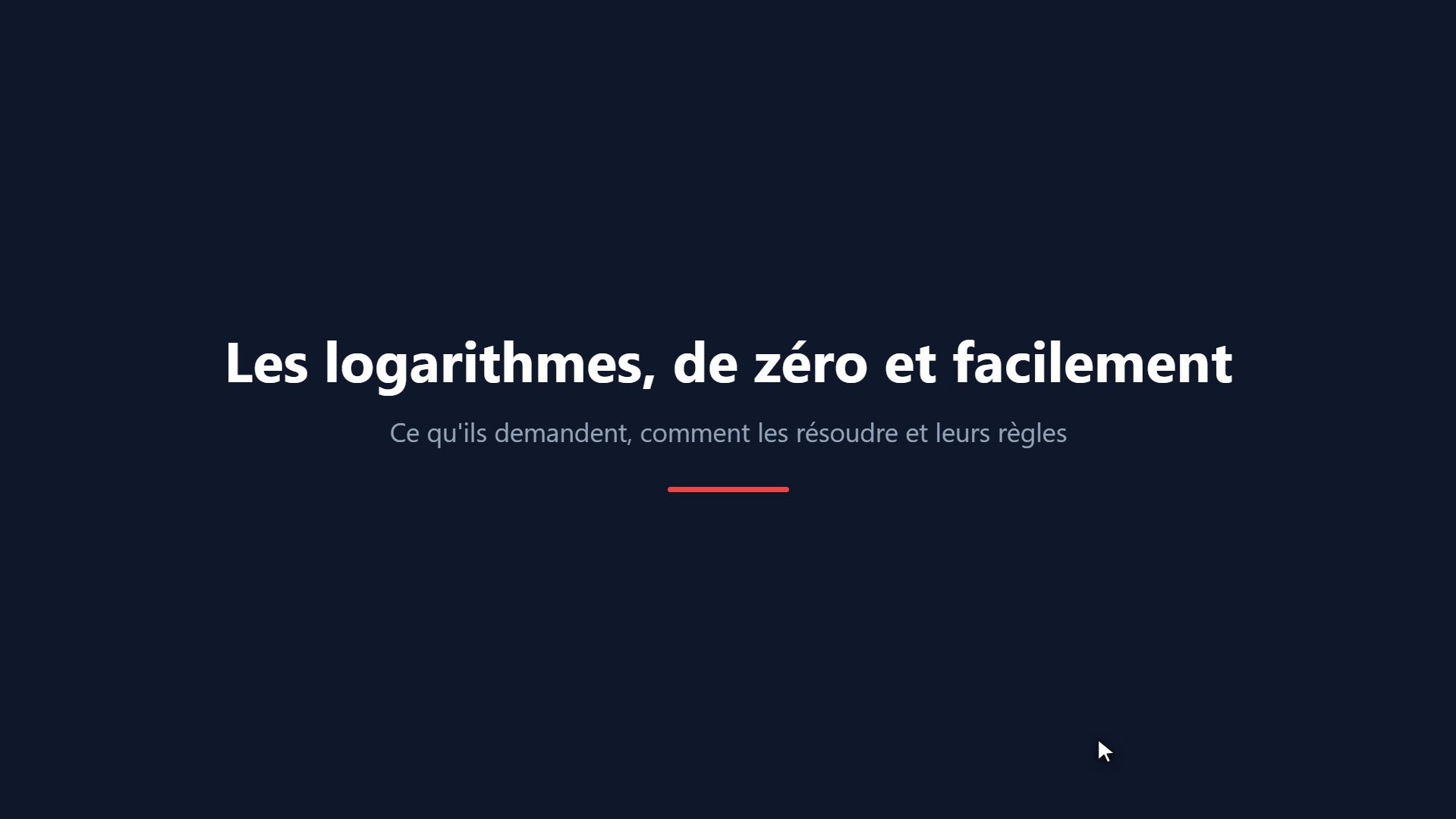 Les logarithmes, de zéro et facilement