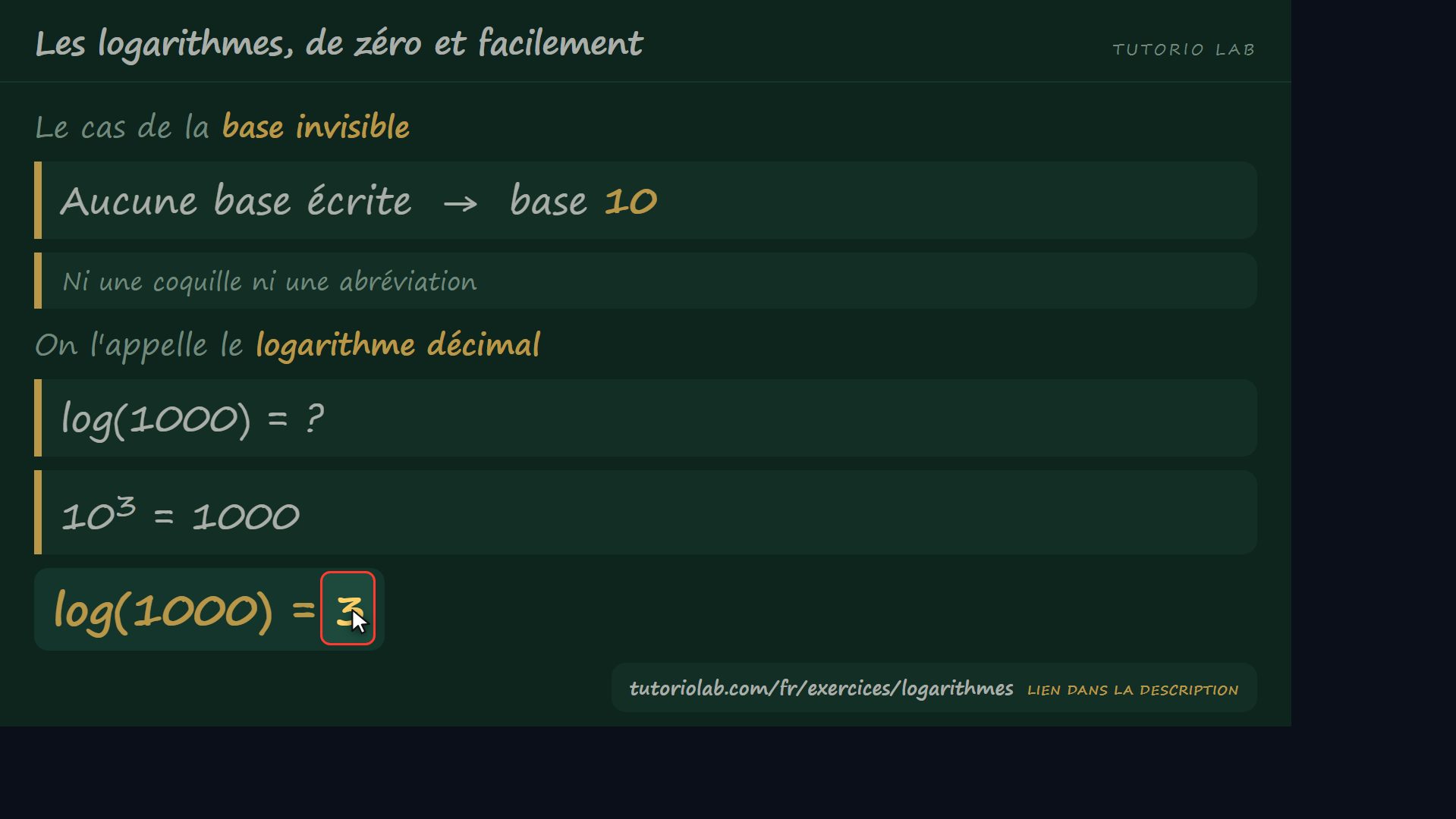 Base 10 : compter les zéros — Les logarithmes, de zéro et facilement