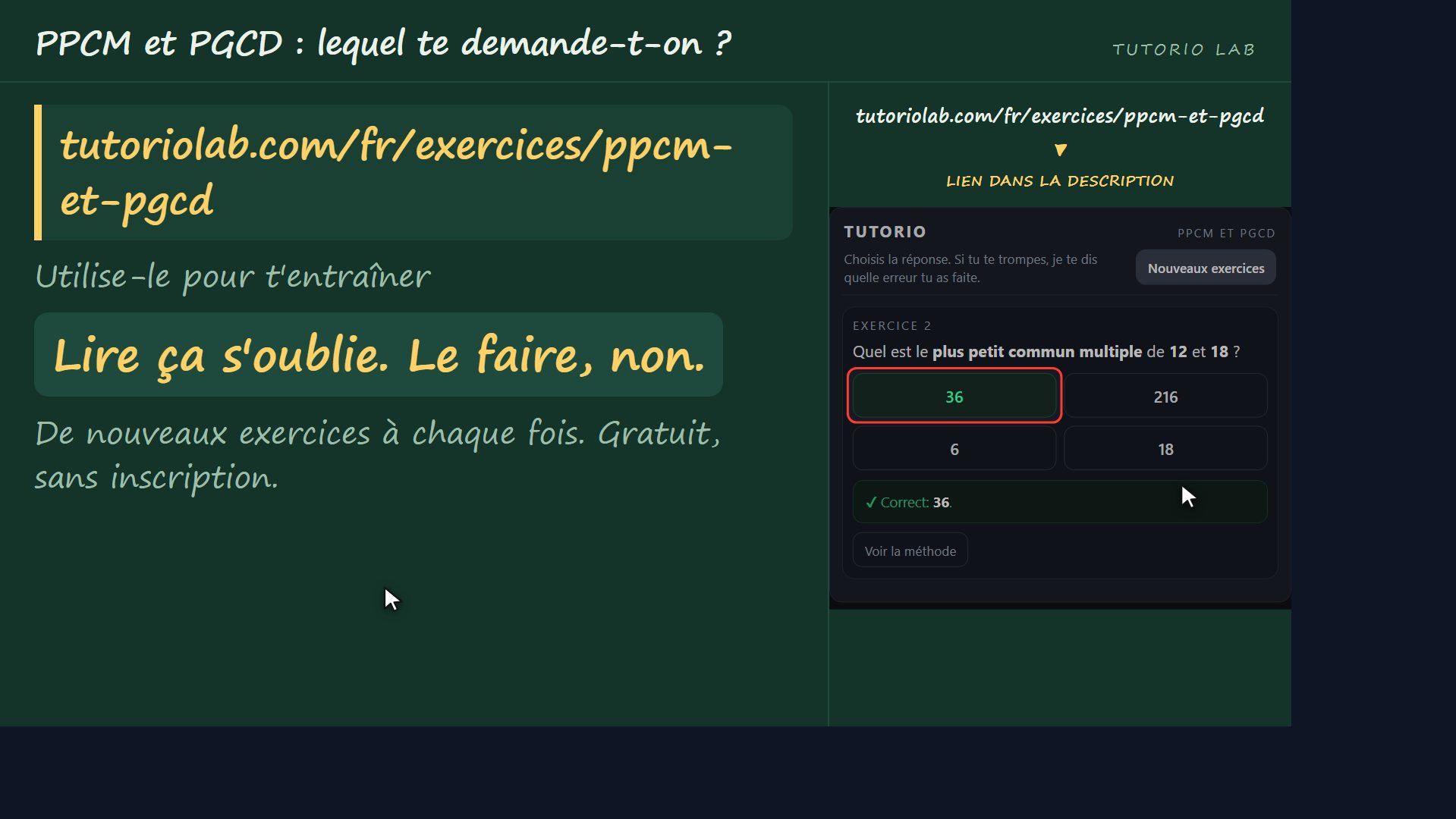 Entraîne-toi toi-même — PPCM et PGCD : lequel te demande-t-on ?