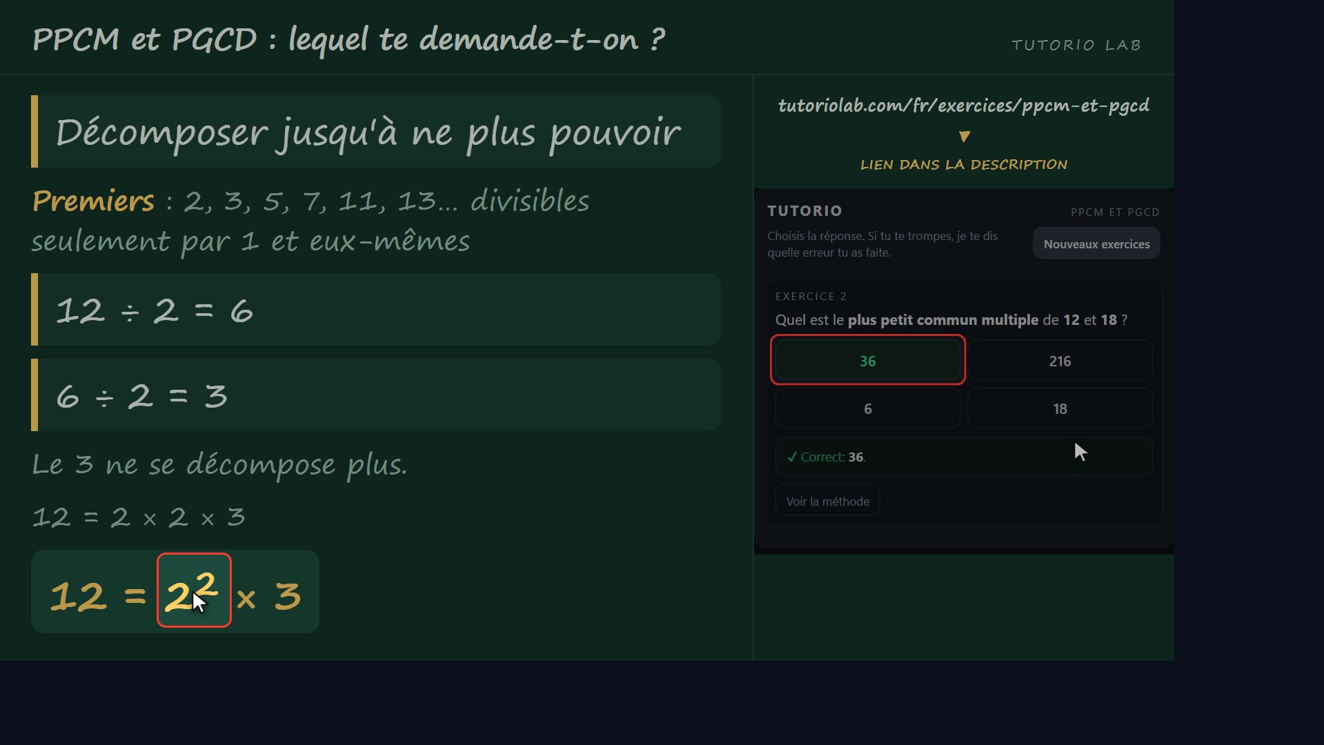 Décomposer les nombres — PPCM et PGCD : lequel te demande-t-on ?
