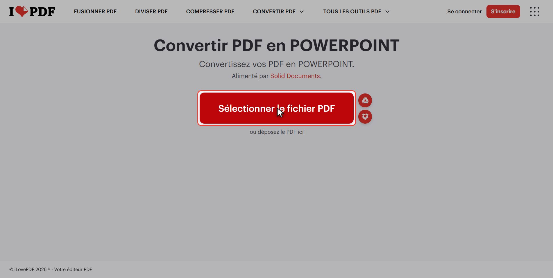 Envoie ton PDF — Convertir un PDF en PowerPoint