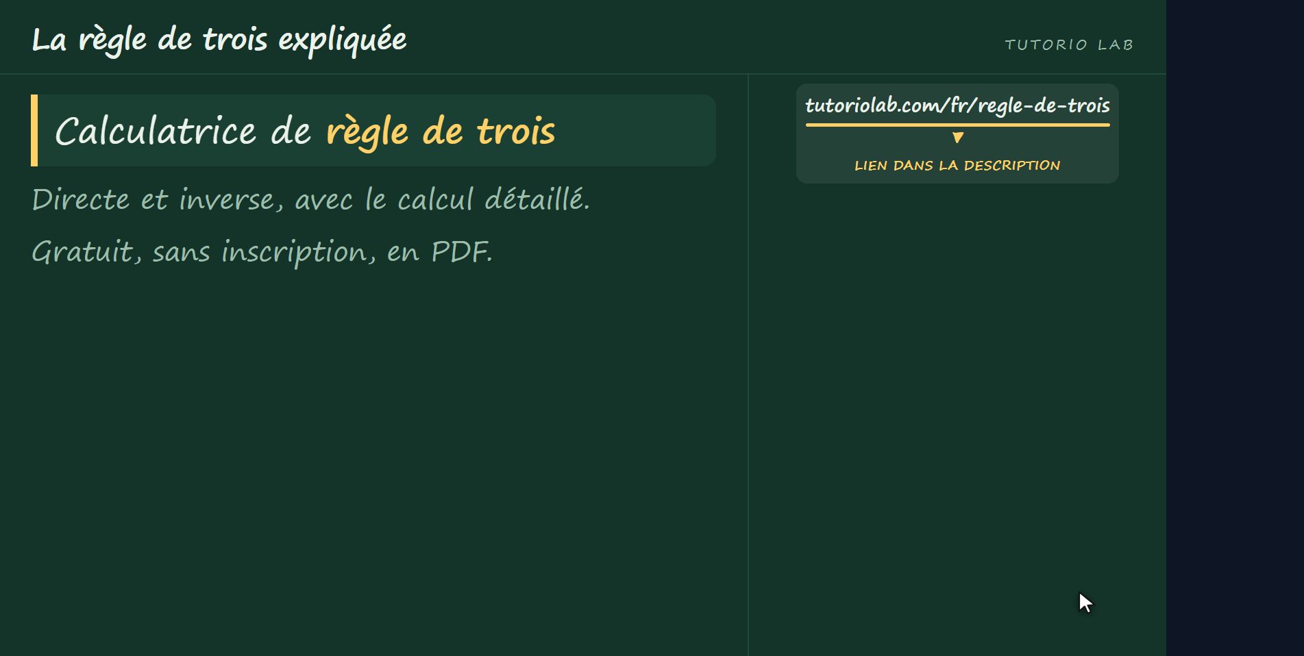 Le site le calcule pour toi — La règle de trois expliquée