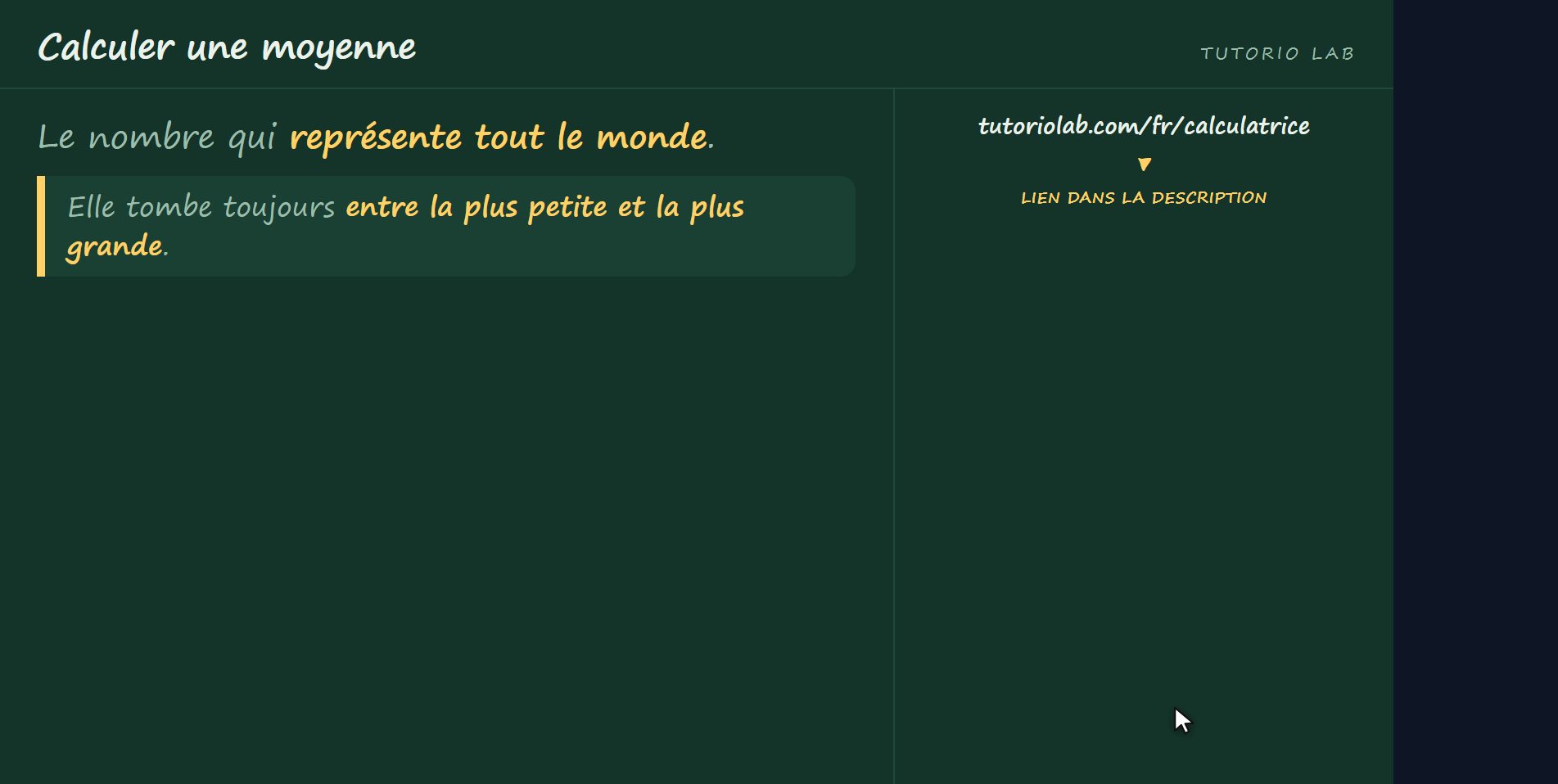 Ce qu’elle représente — Calculer une moyenne