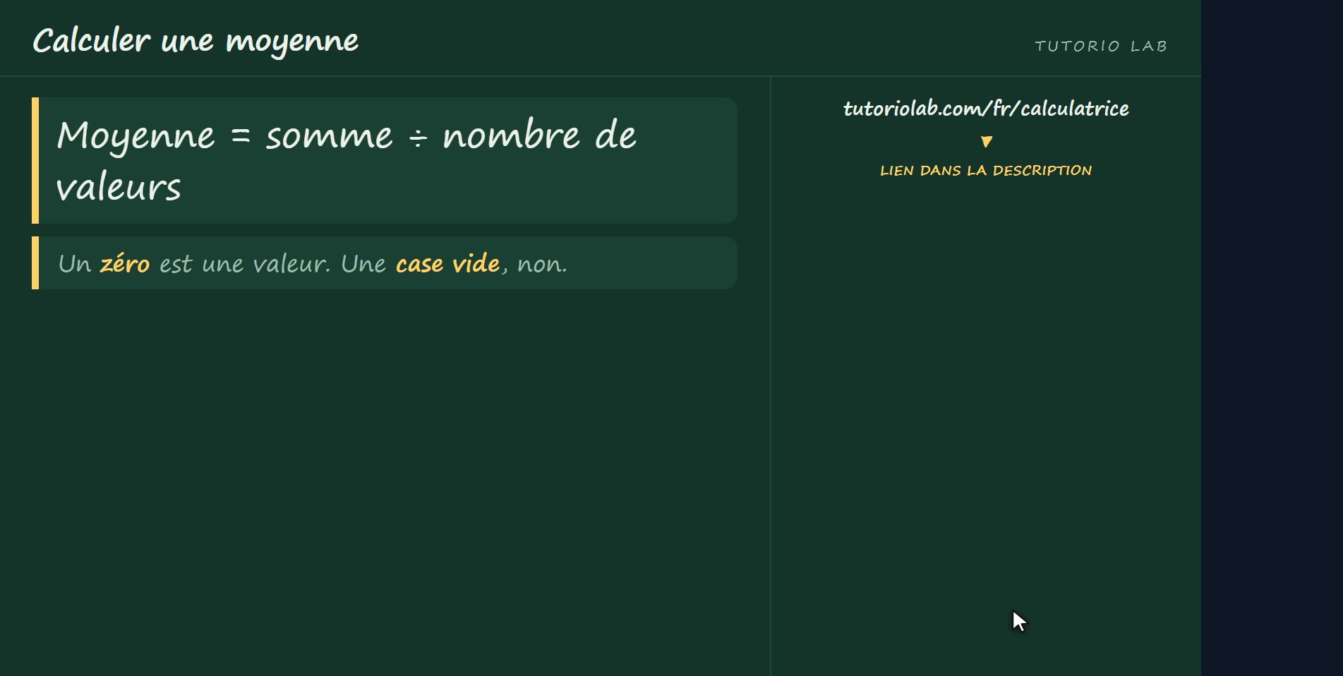 La formule — Calculer une moyenne