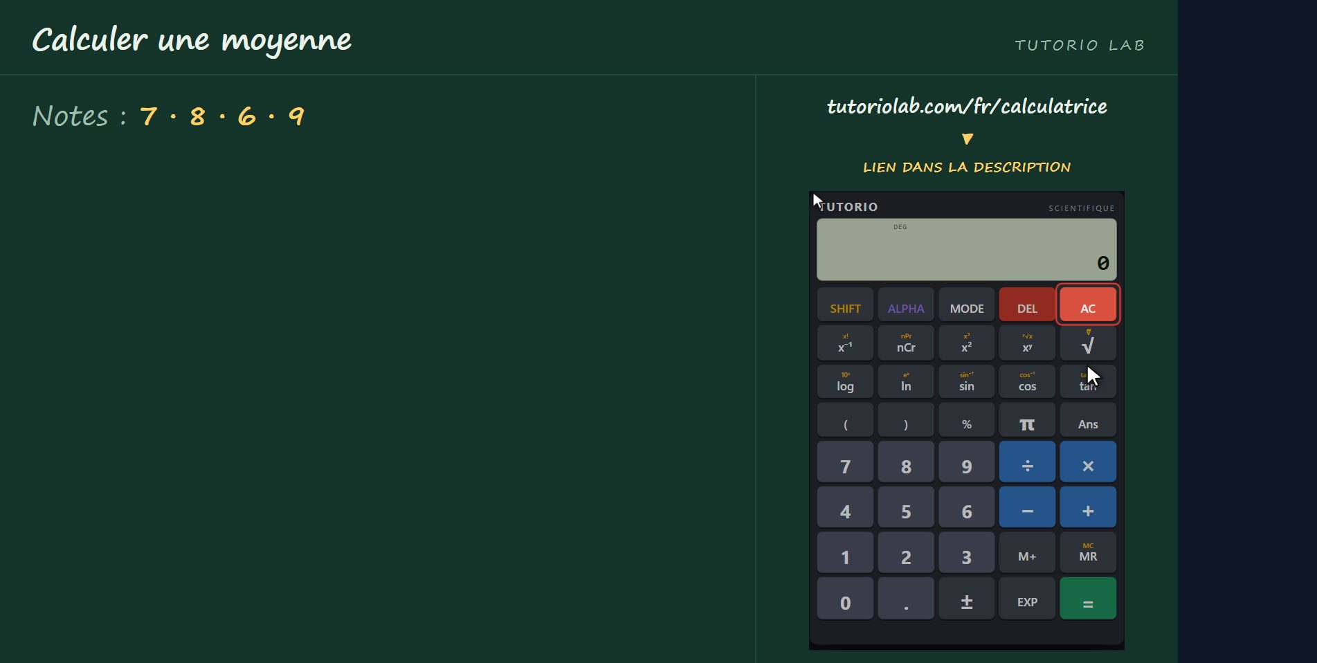 Avec des notes — Calculer une moyenne