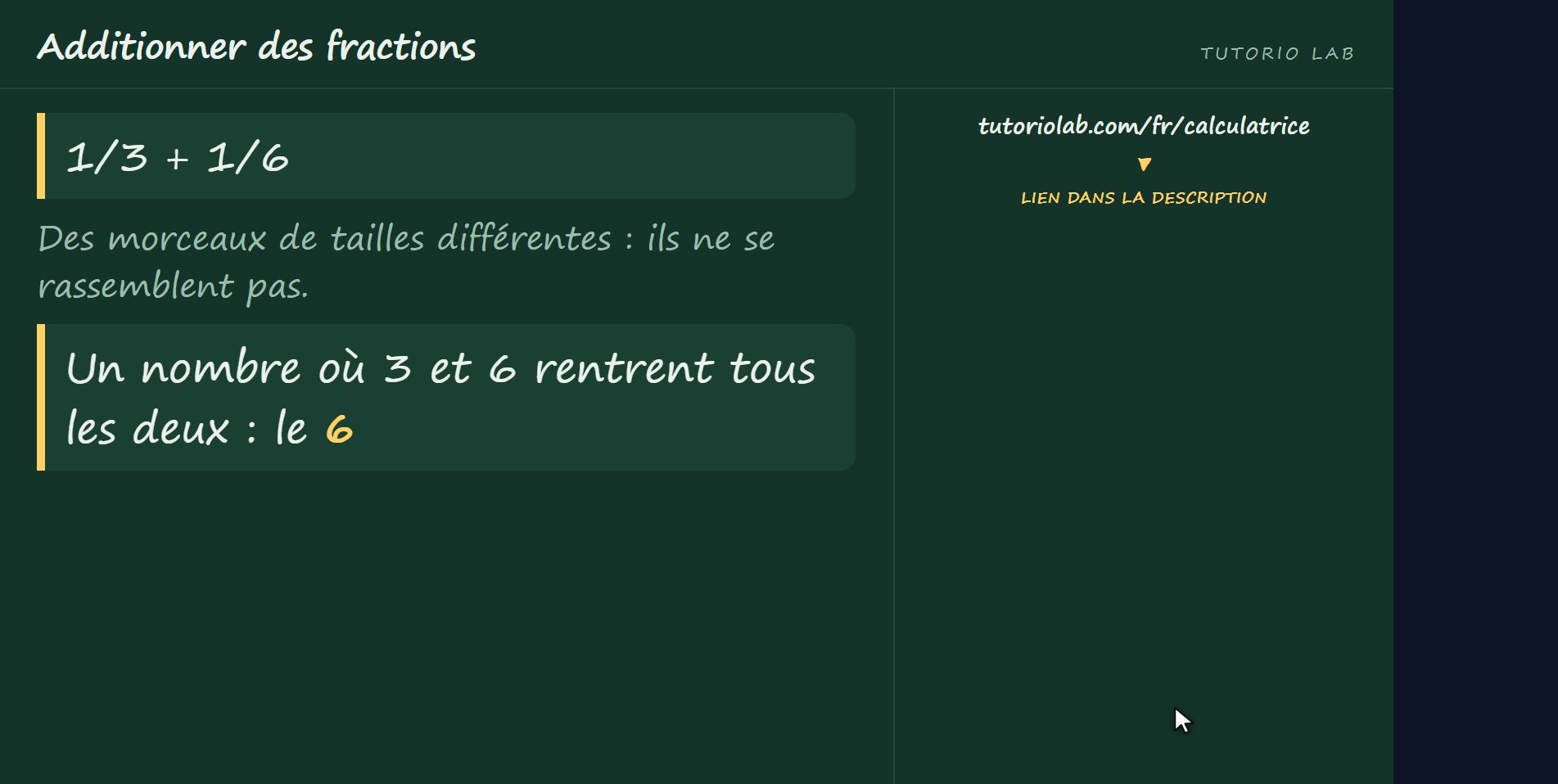 Le dénominateur commun — Additionner des fractions